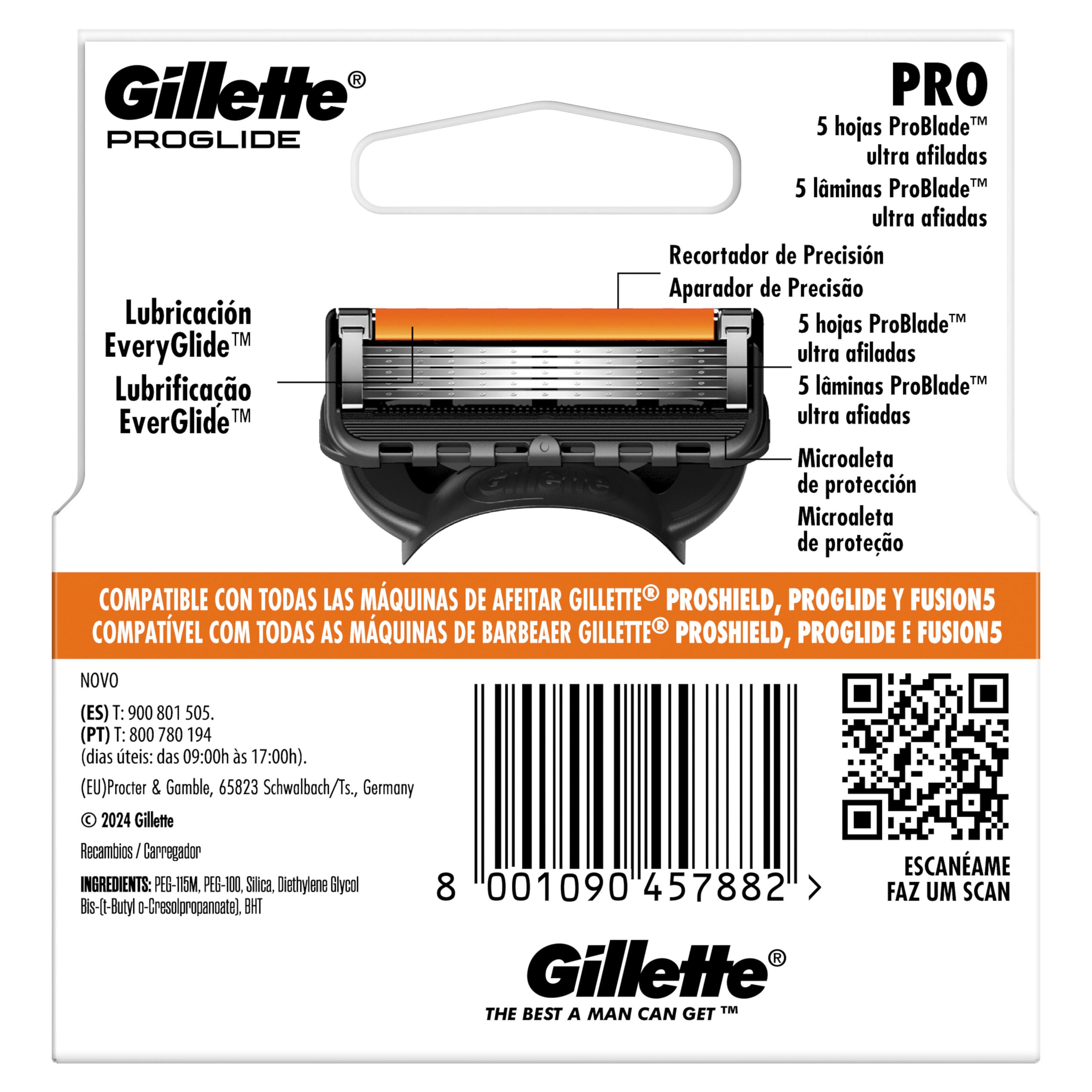 Recambio maquinilla proglide Gillette 4u