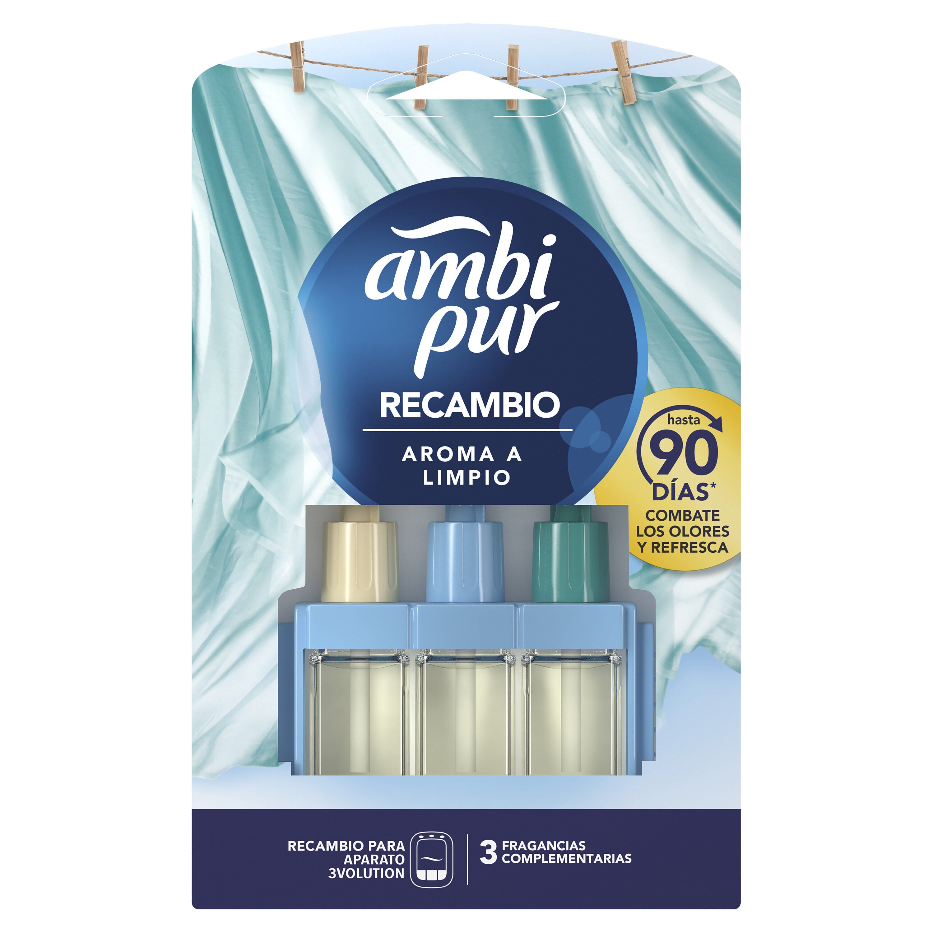 Ambientador 3volution aroma limpio fresh Ambipur  1u