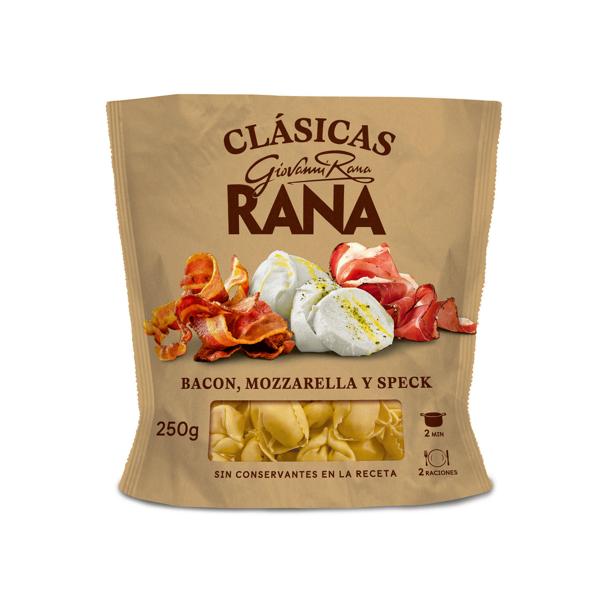 Tortelloni bacon,mozzarella y speck Rana 250g