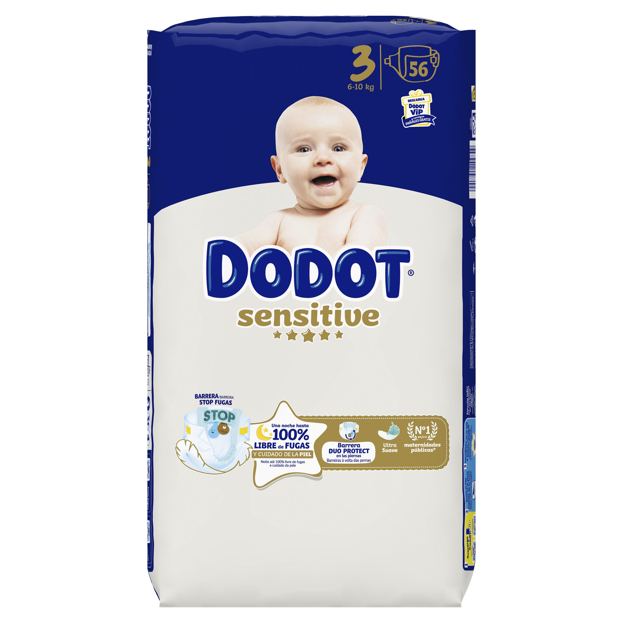 Pañal sensitive  t3 6-10kg Dodot 56u