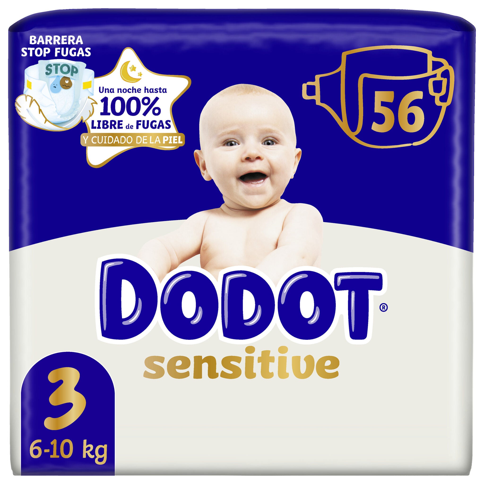 Pañal sensitive  t3 6-10kg Dodot 56u