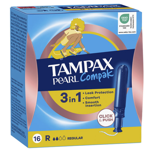Tampón regular Tampax compak pearl 16u La Despensa