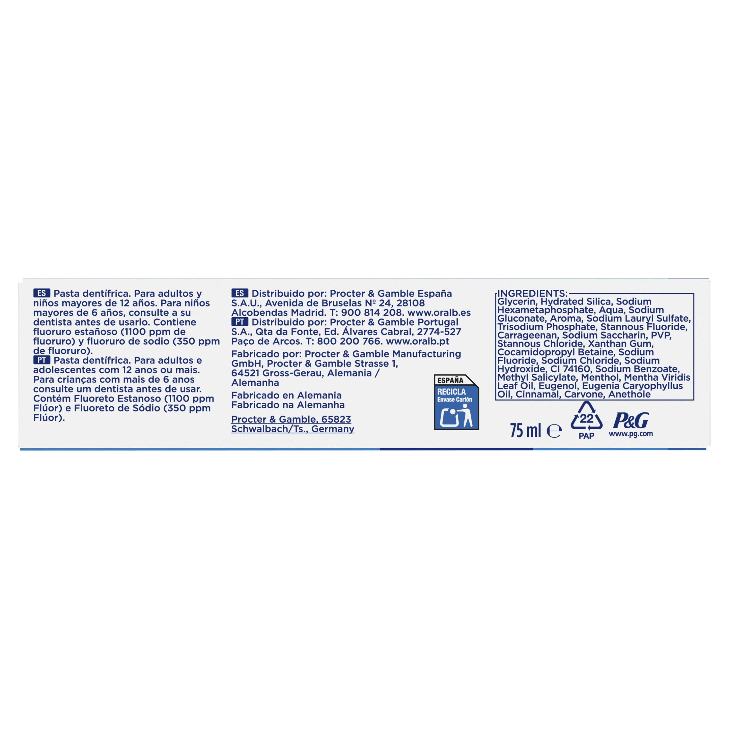 Dentífrico multiprotección Oral b 75ml