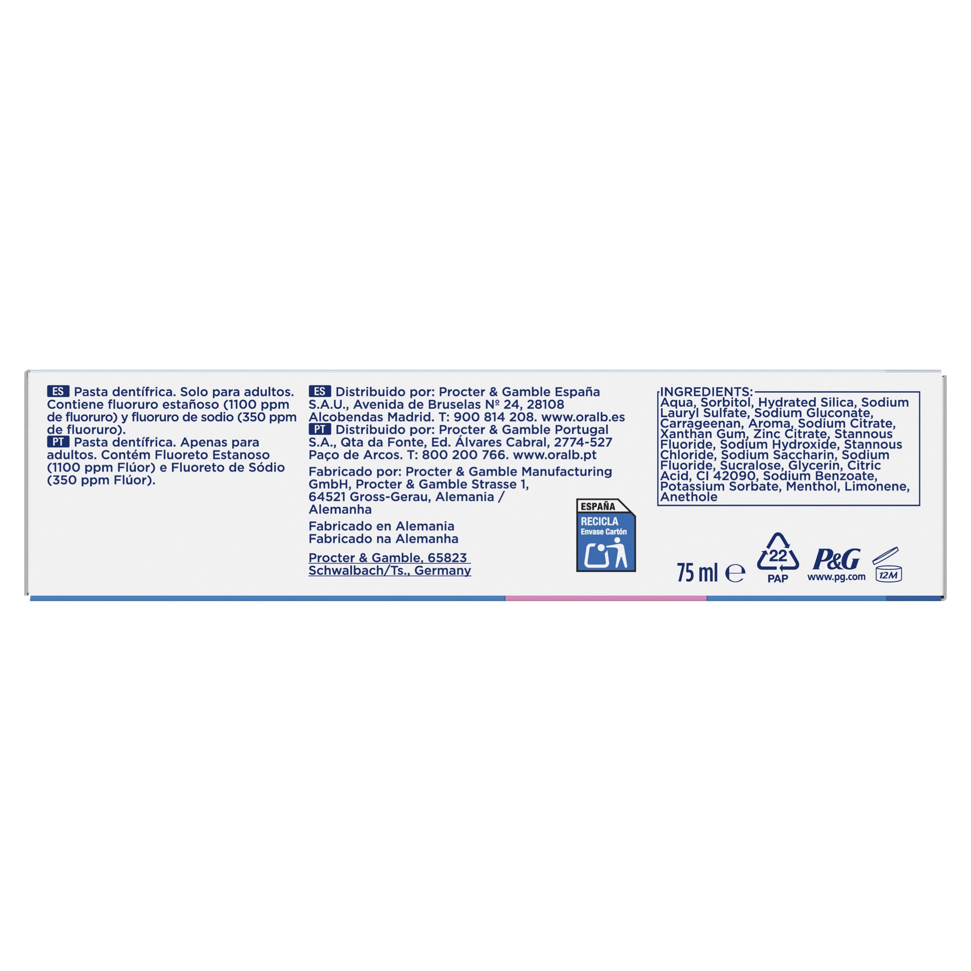 Dentífrico sensible blanqueador Oral b 75ml
