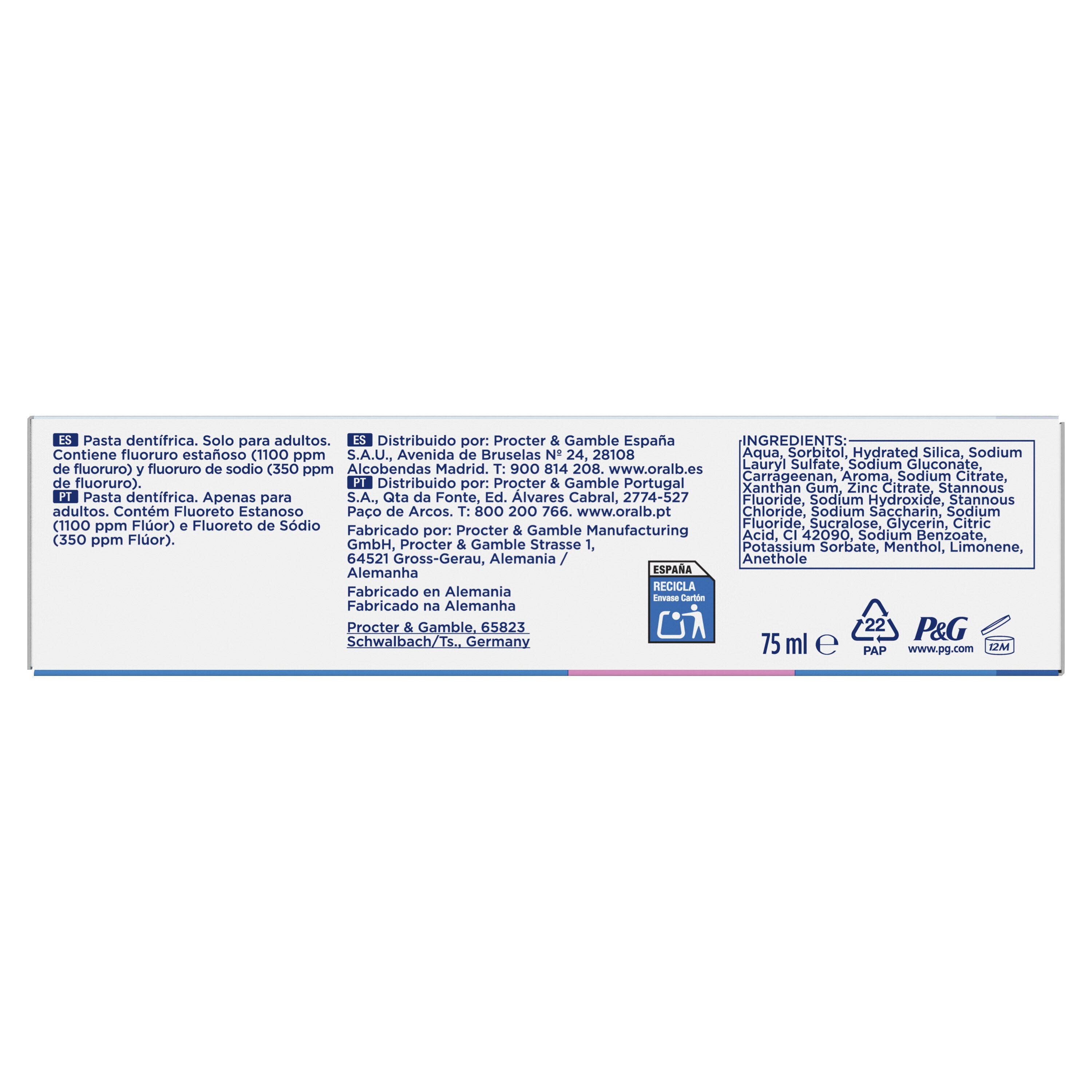Dentífrico sensible blanqueador Oral b 75ml