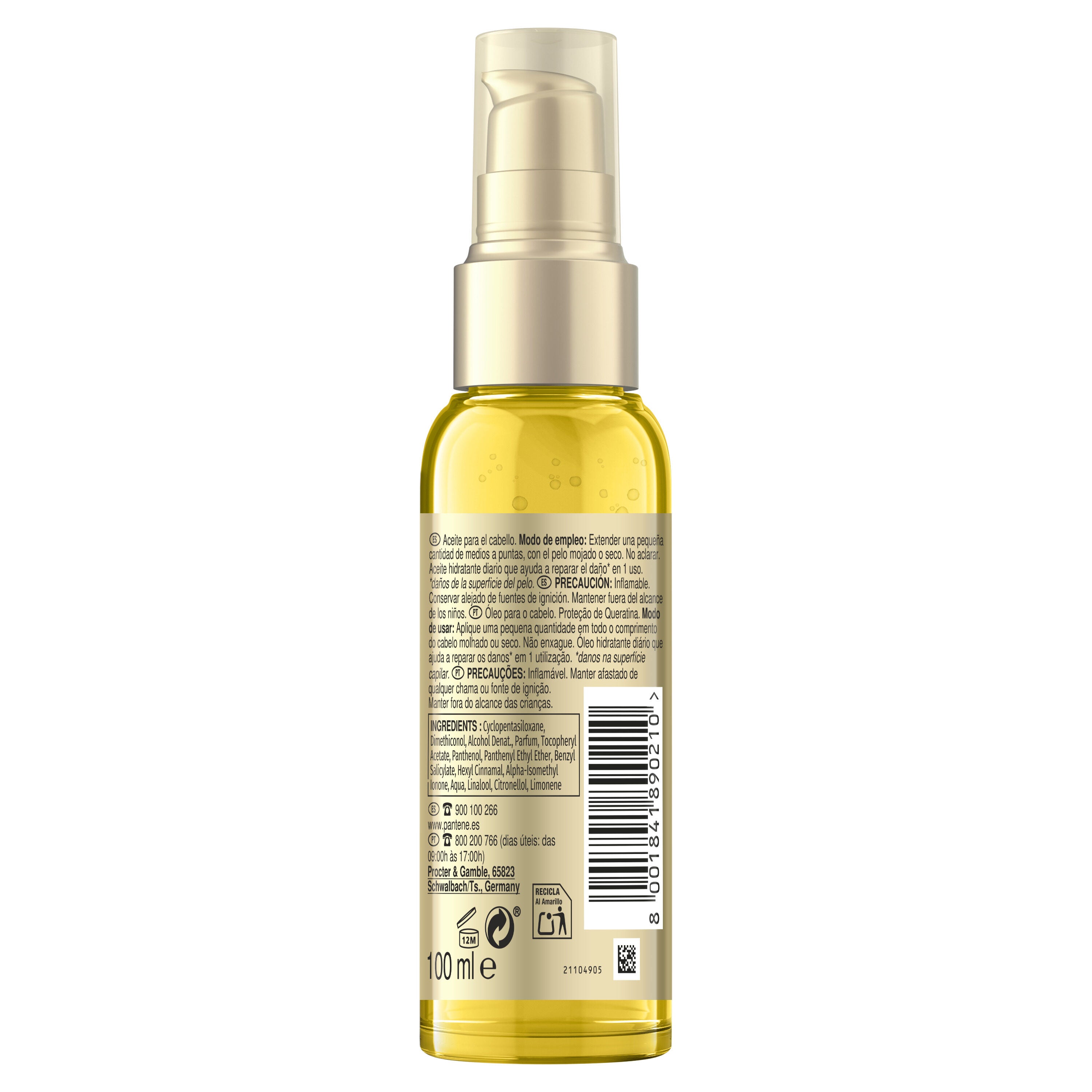Tratamiento aceite argan repara & protege Pantene 100ml