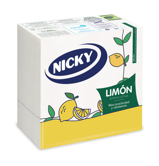 Servilletas limon 2 capas Nicky 65u La Despensa