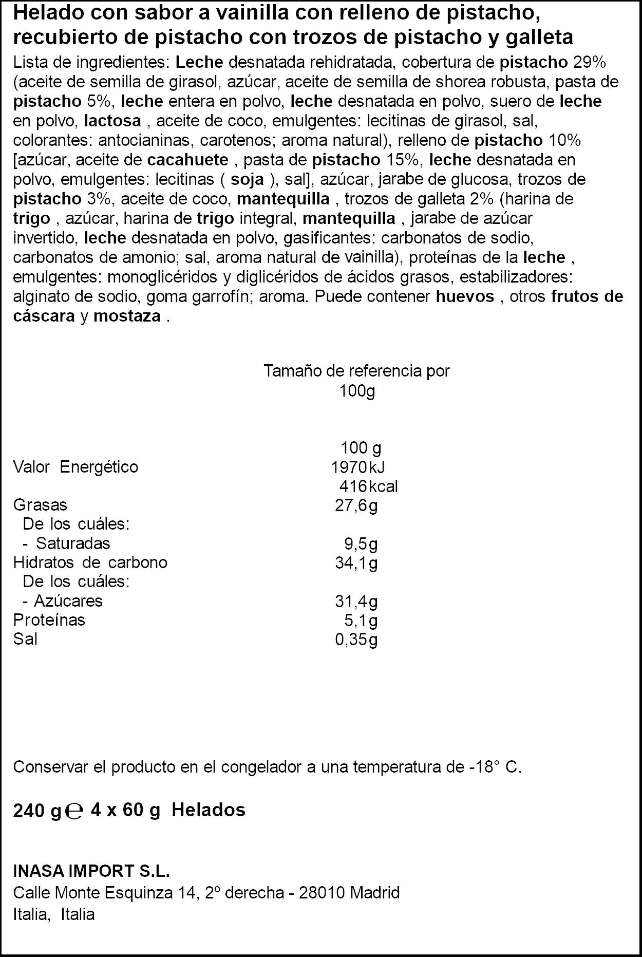 Bombon pistacho Gruvi sammontana 240g