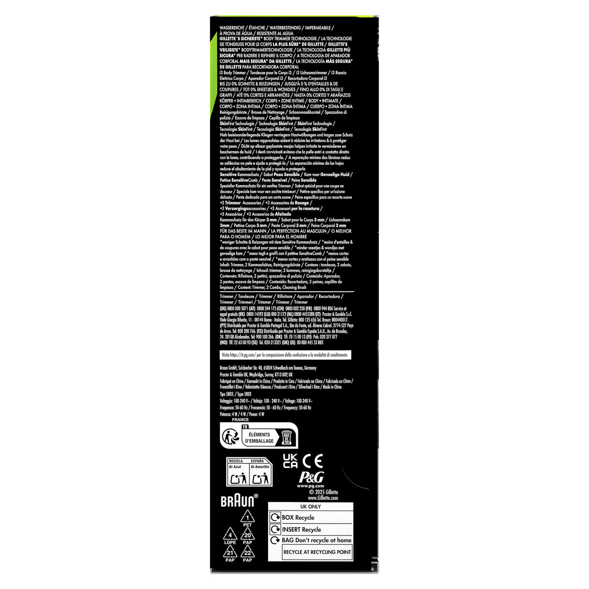 Recortadora body Gillette 1u