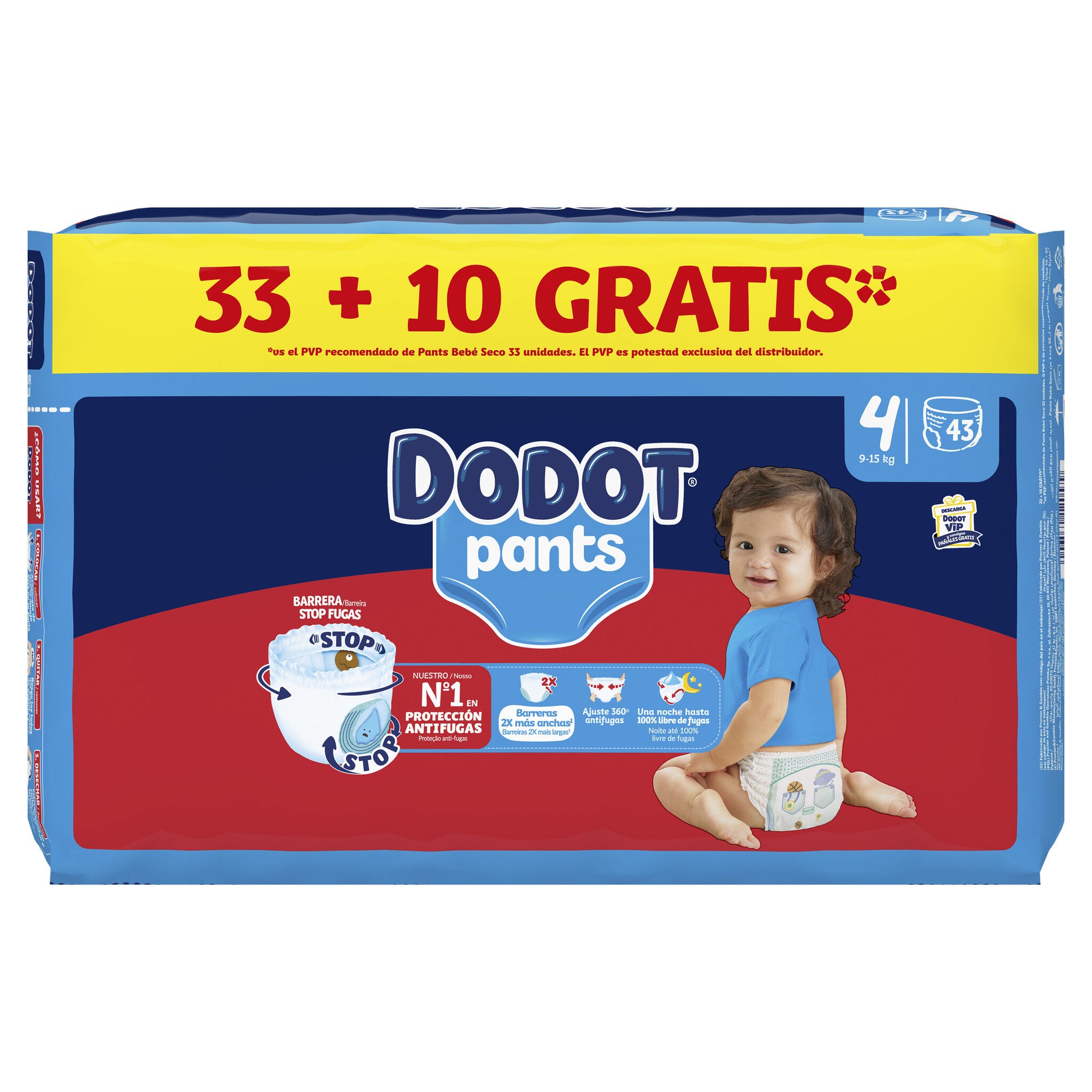 Pañal braguita t4 9-15kg Dodot 33+10