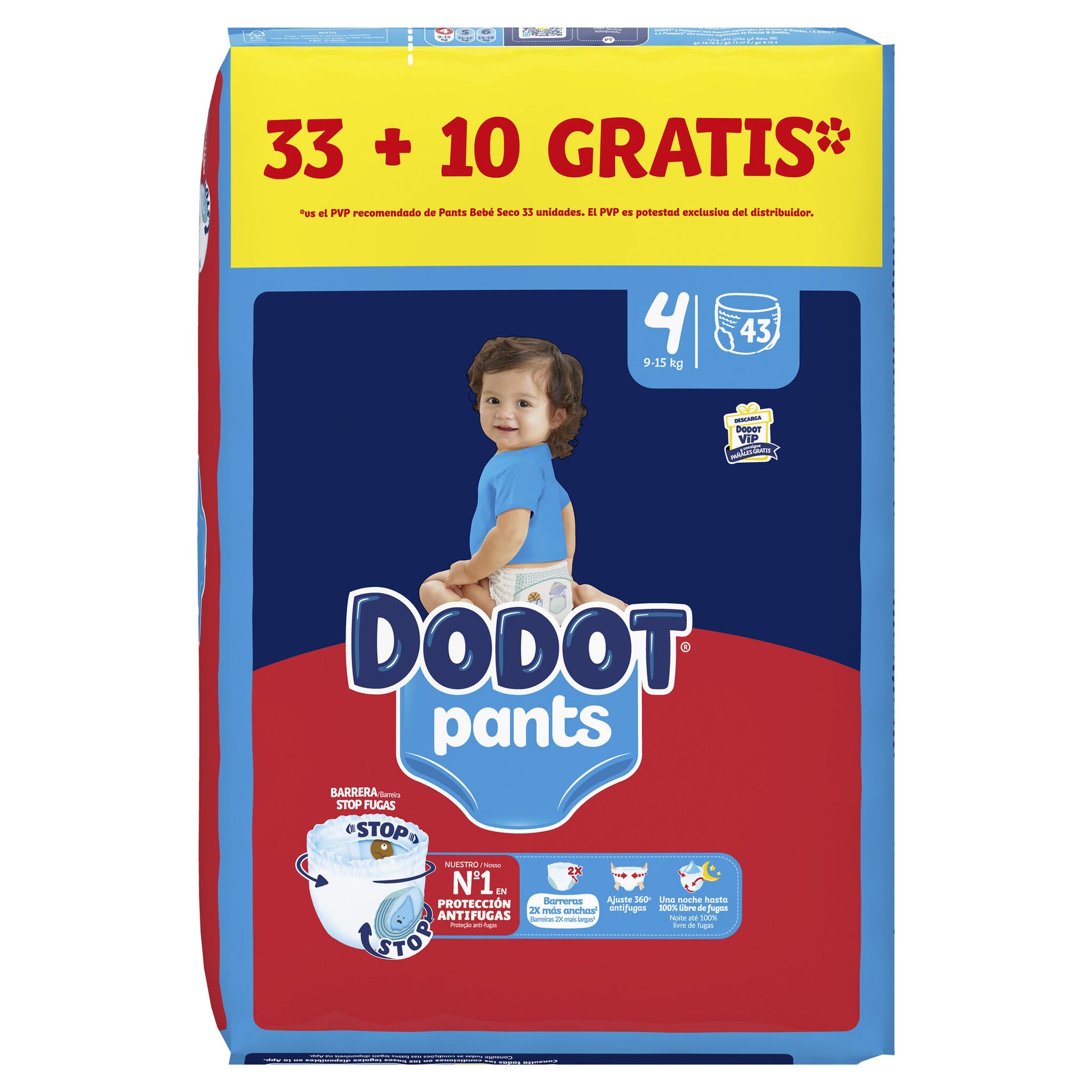 Pañal braguita t4 9-15kg Dodot 33+10