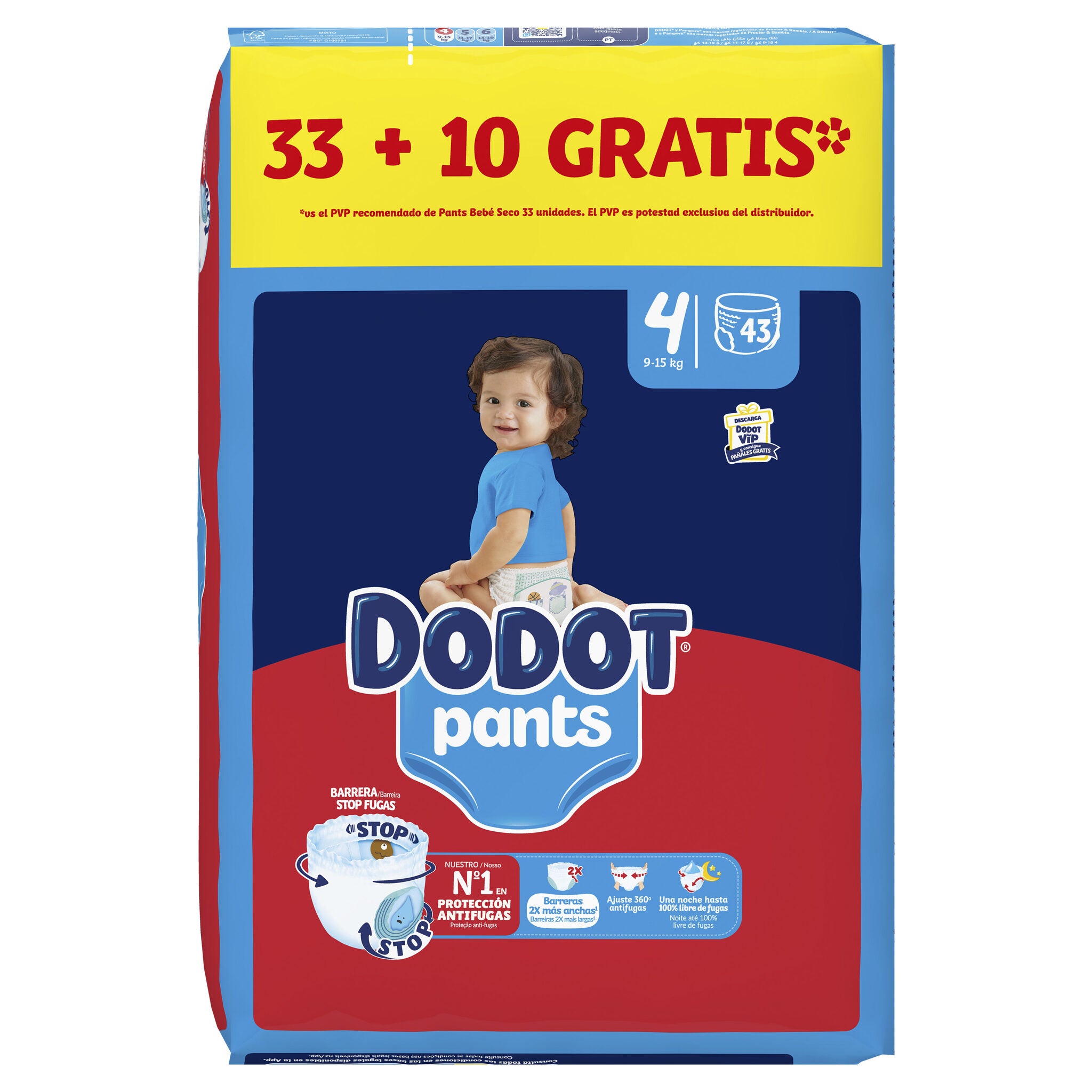 Pañal braguita t4 9-15kg Dodot 33+10