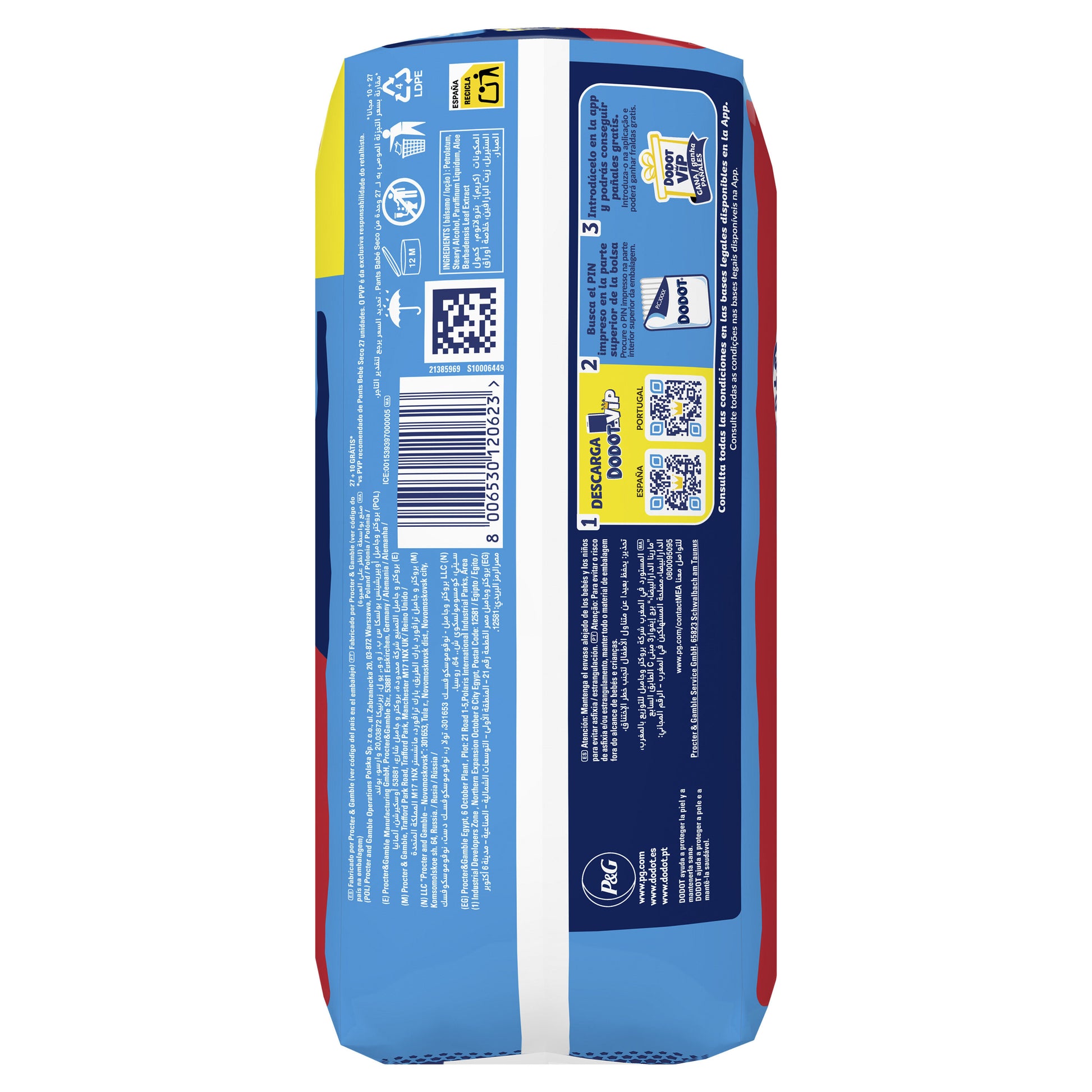 Pañal pants t6 Dodot 27+10