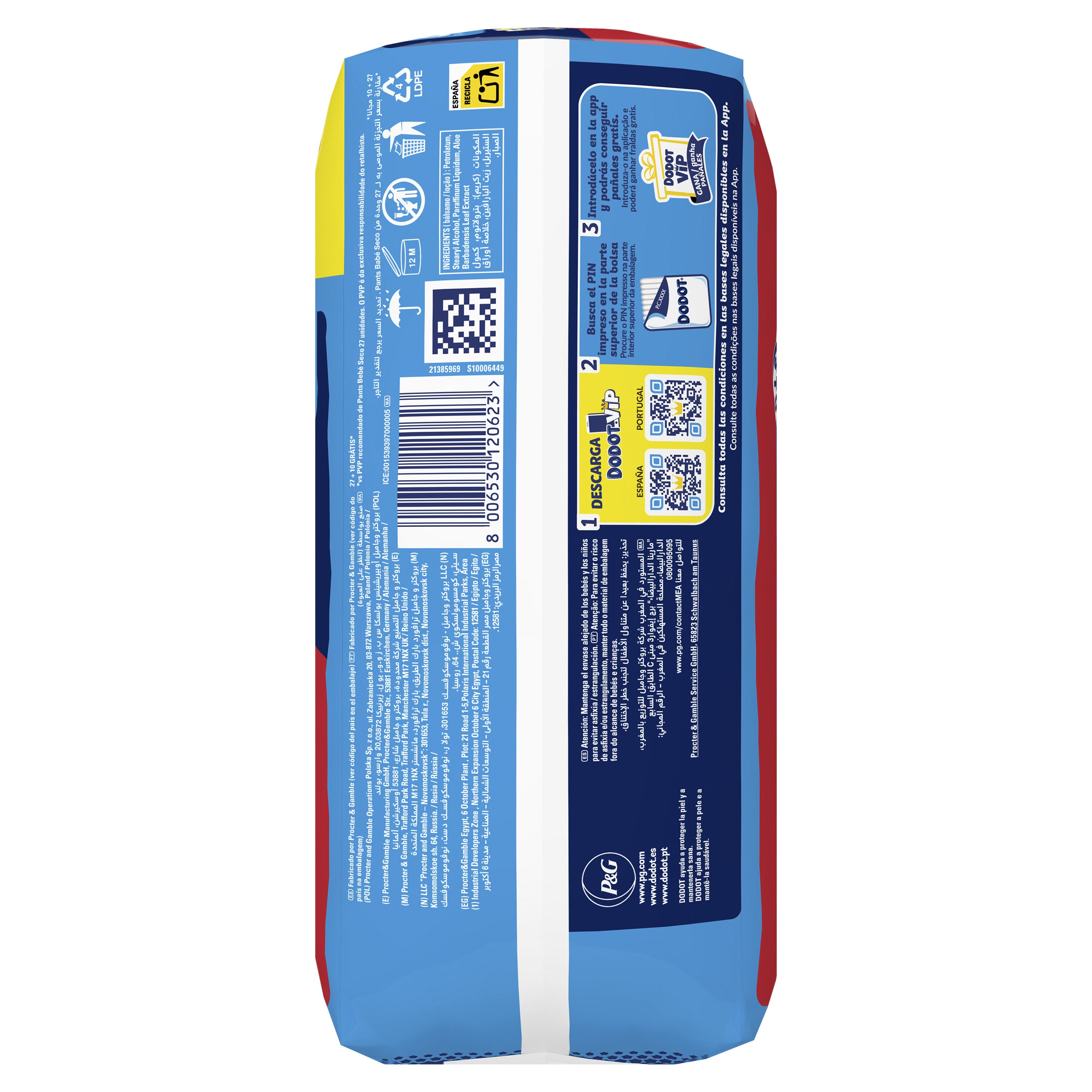 Pañal pants t6 Dodot 27+10
