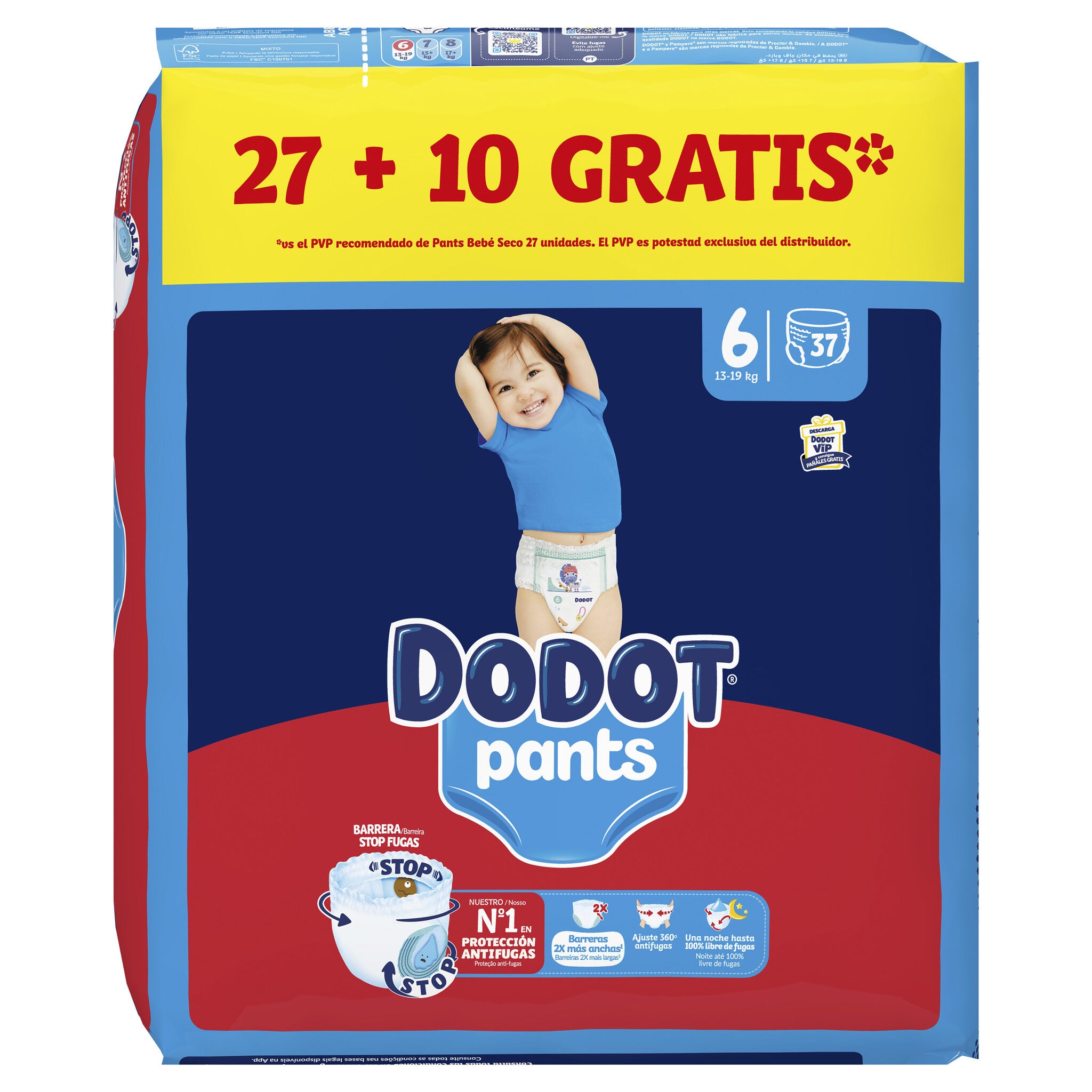 Pañal pants t6 Dodot 27+10