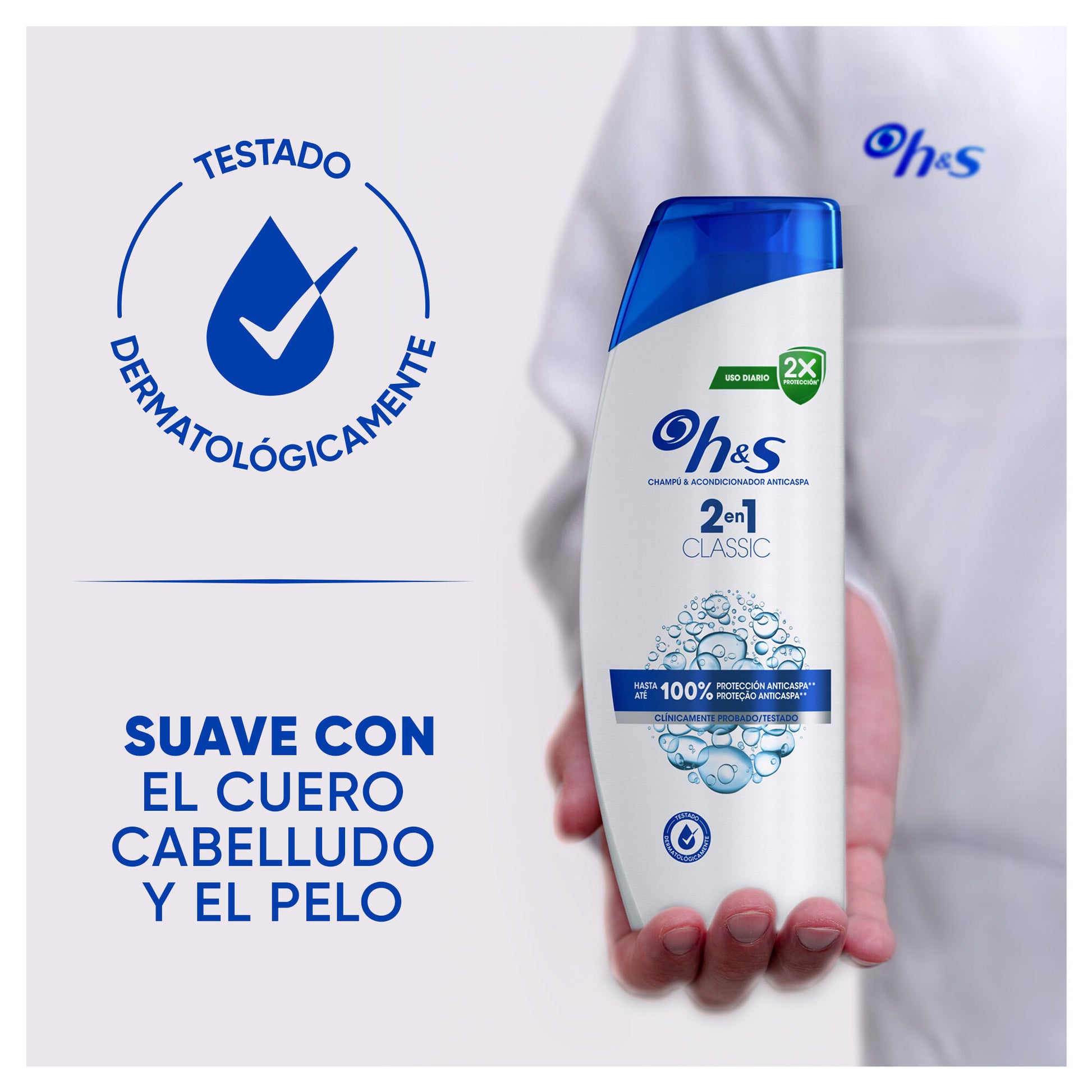 Champú anticaspa clasico 2 en 1 H&S 300+30ml