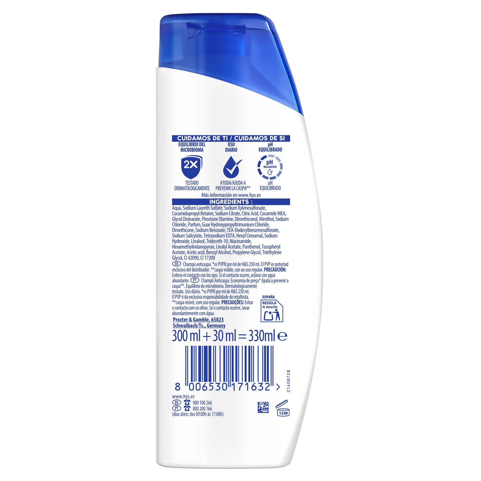 Champú anticaspa menthol H&S 300+30ml