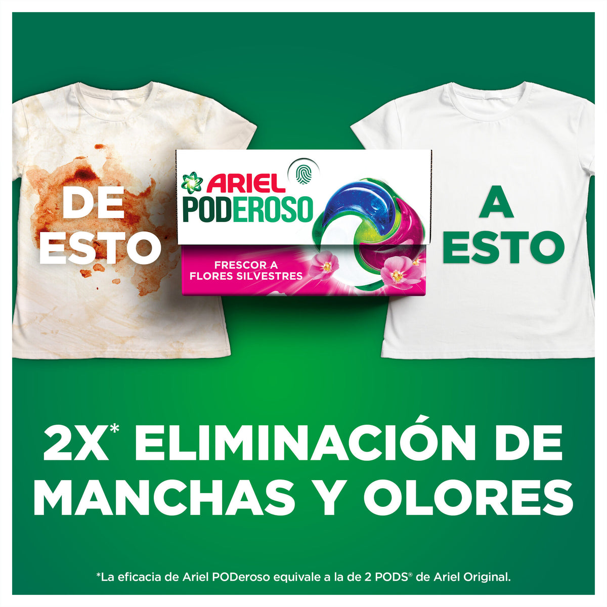 Detergente cápsulas poderoso sensaciones Ariel 14d