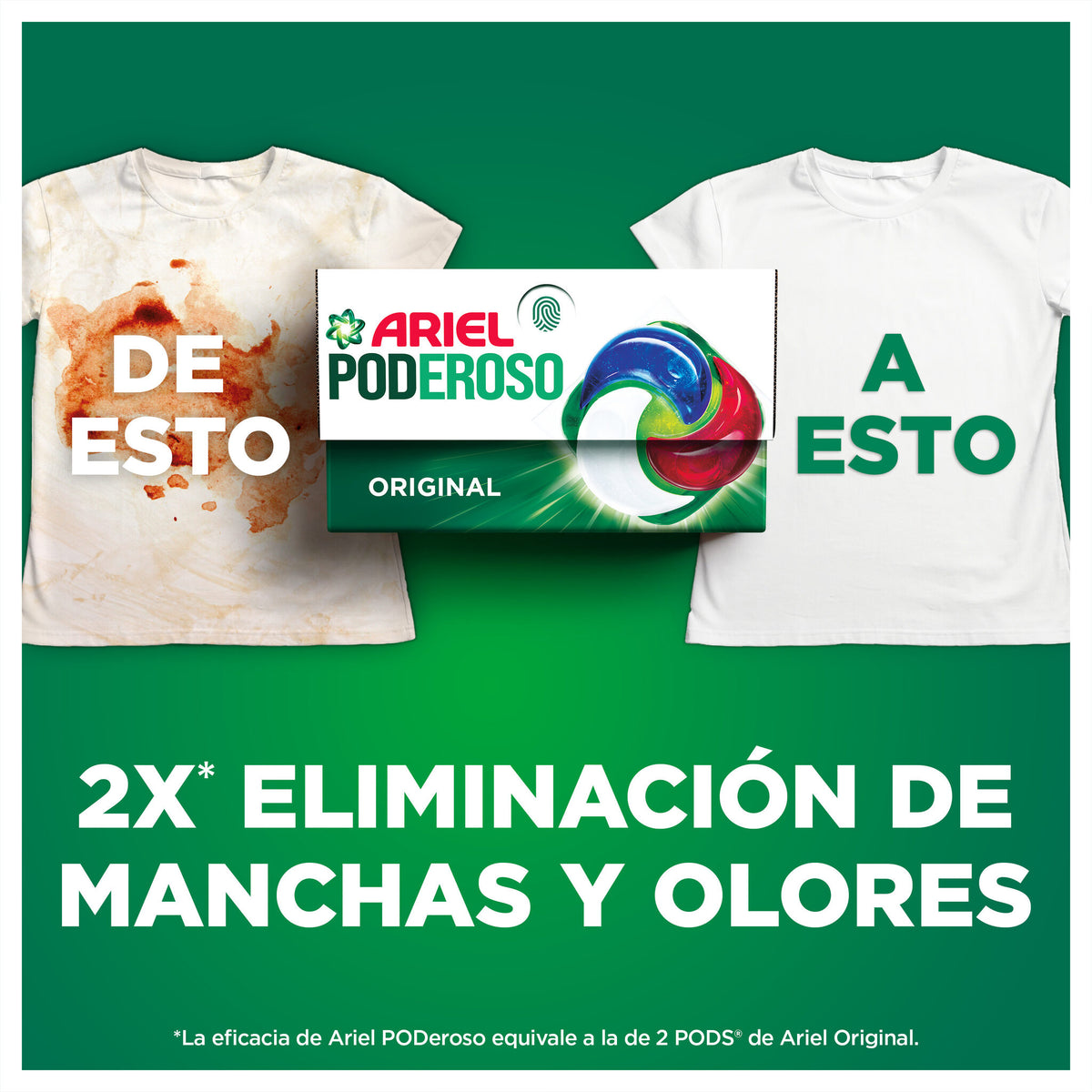 Detergente cápsulas poderoso original Ariel 14d