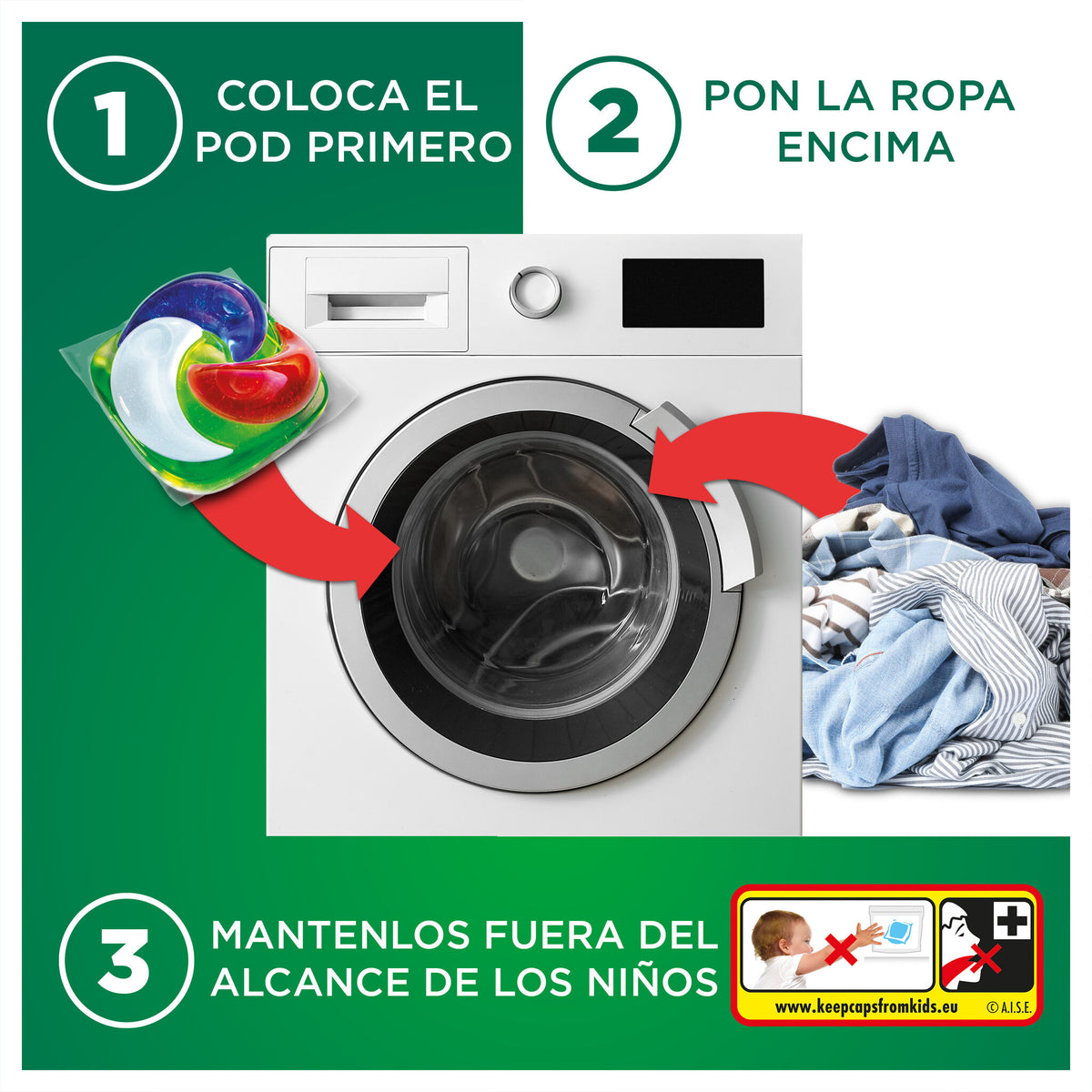 Detergente cápsulas poderoso original Ariel 14d