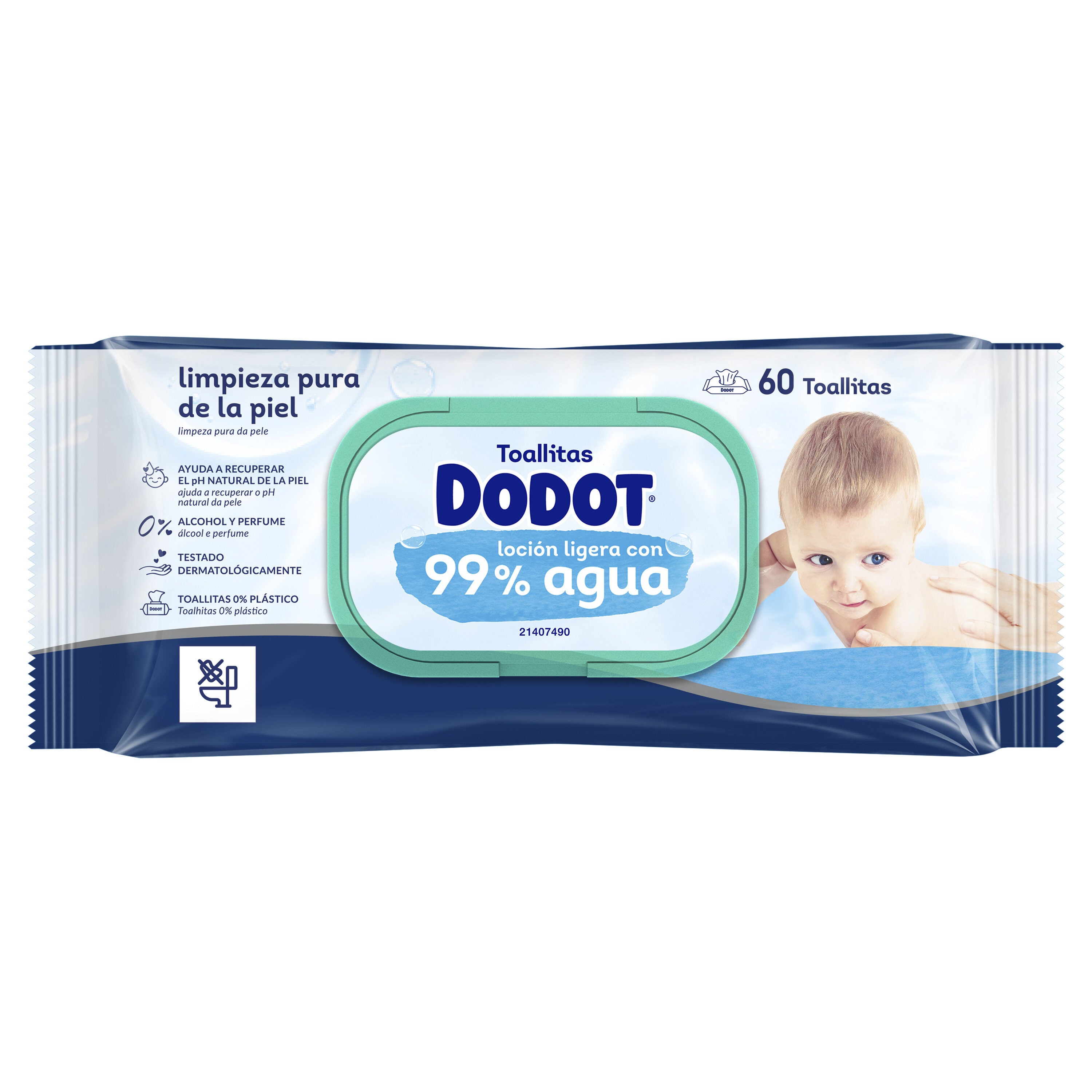Toallitas húmeda total care aqua Dodot 60u