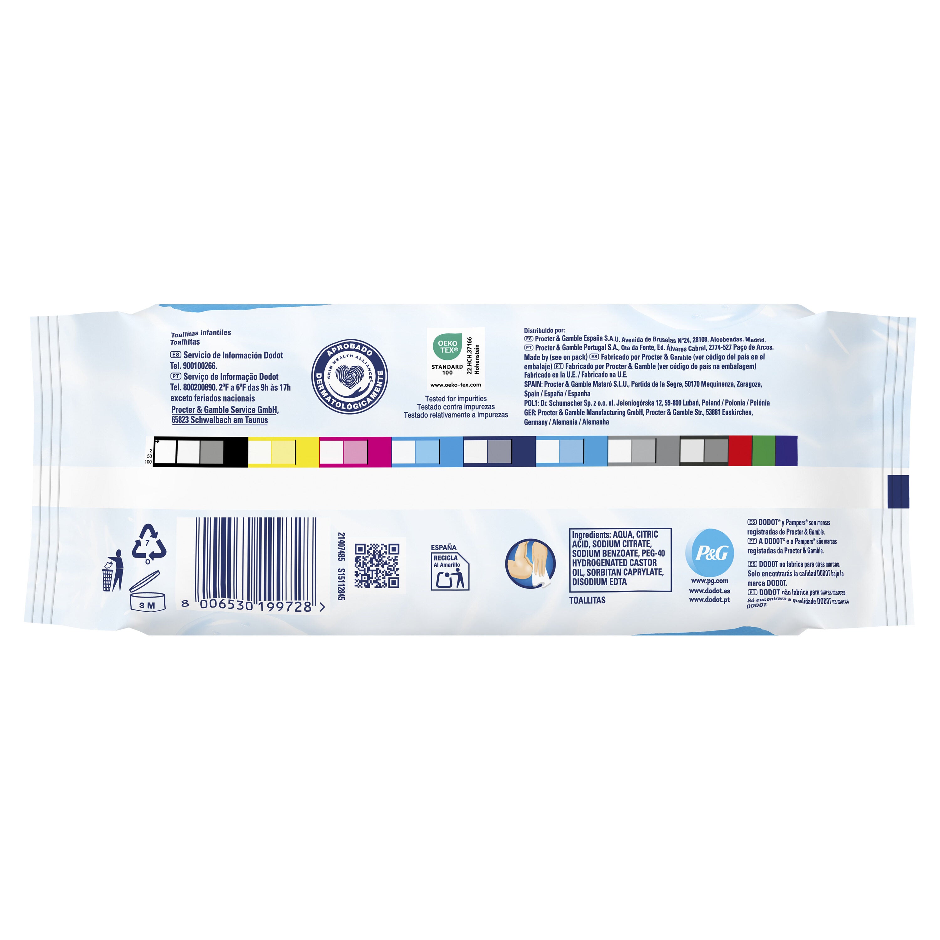 Toallitas húmeda total care aqua Dodot 60u