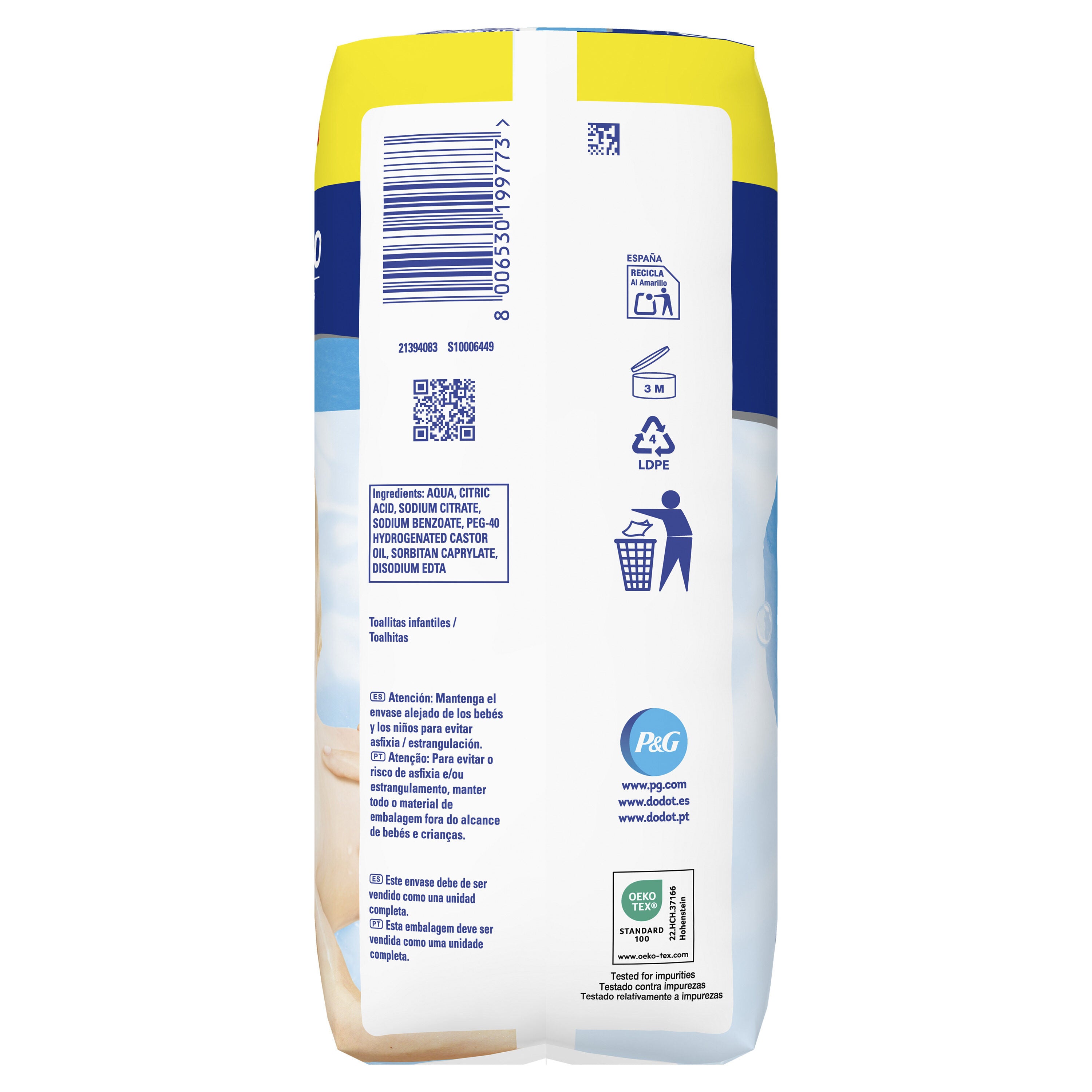 Toallita húmeda total care aqua Dodot 240u