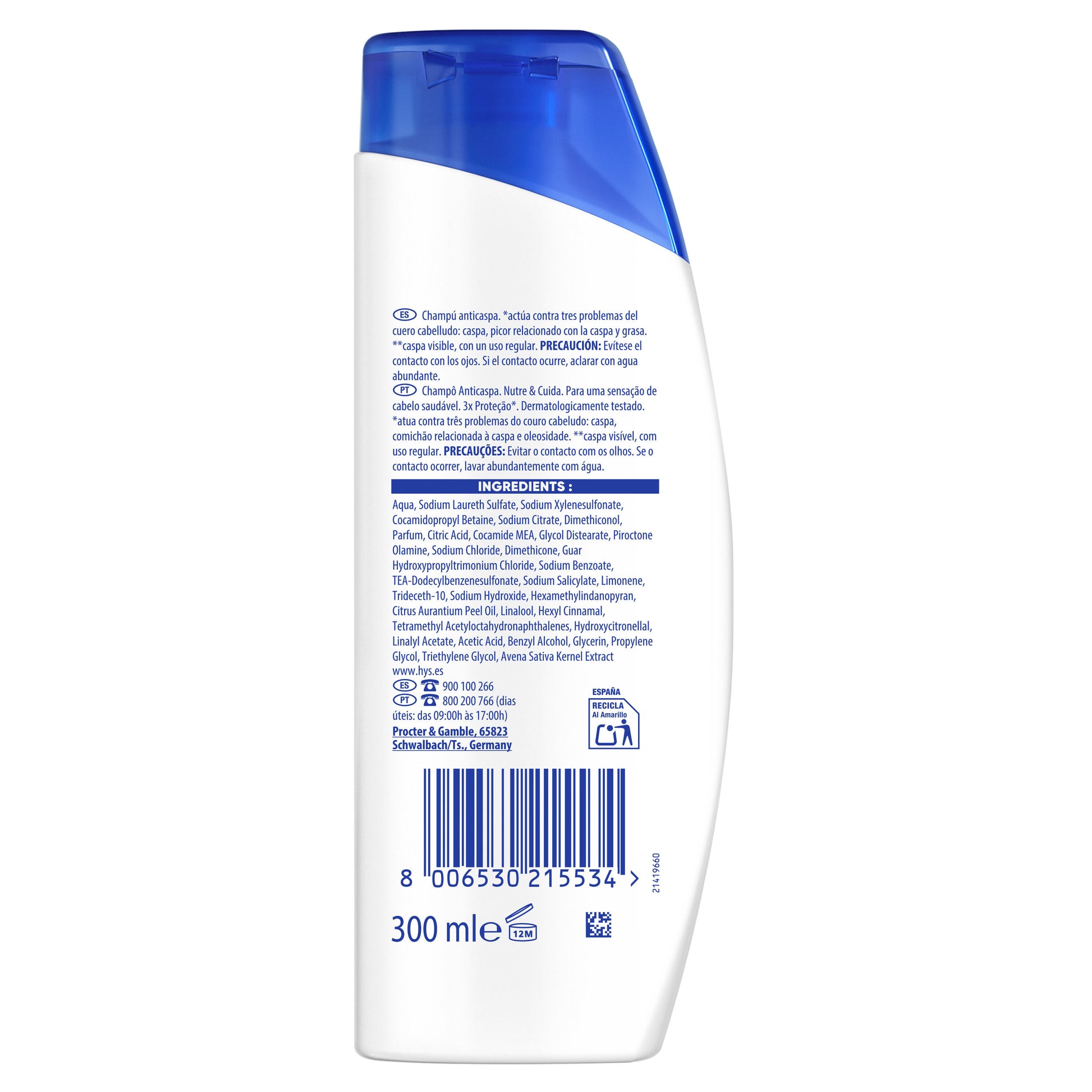 Champú anticaspa nutre/cuida H&S 330ml