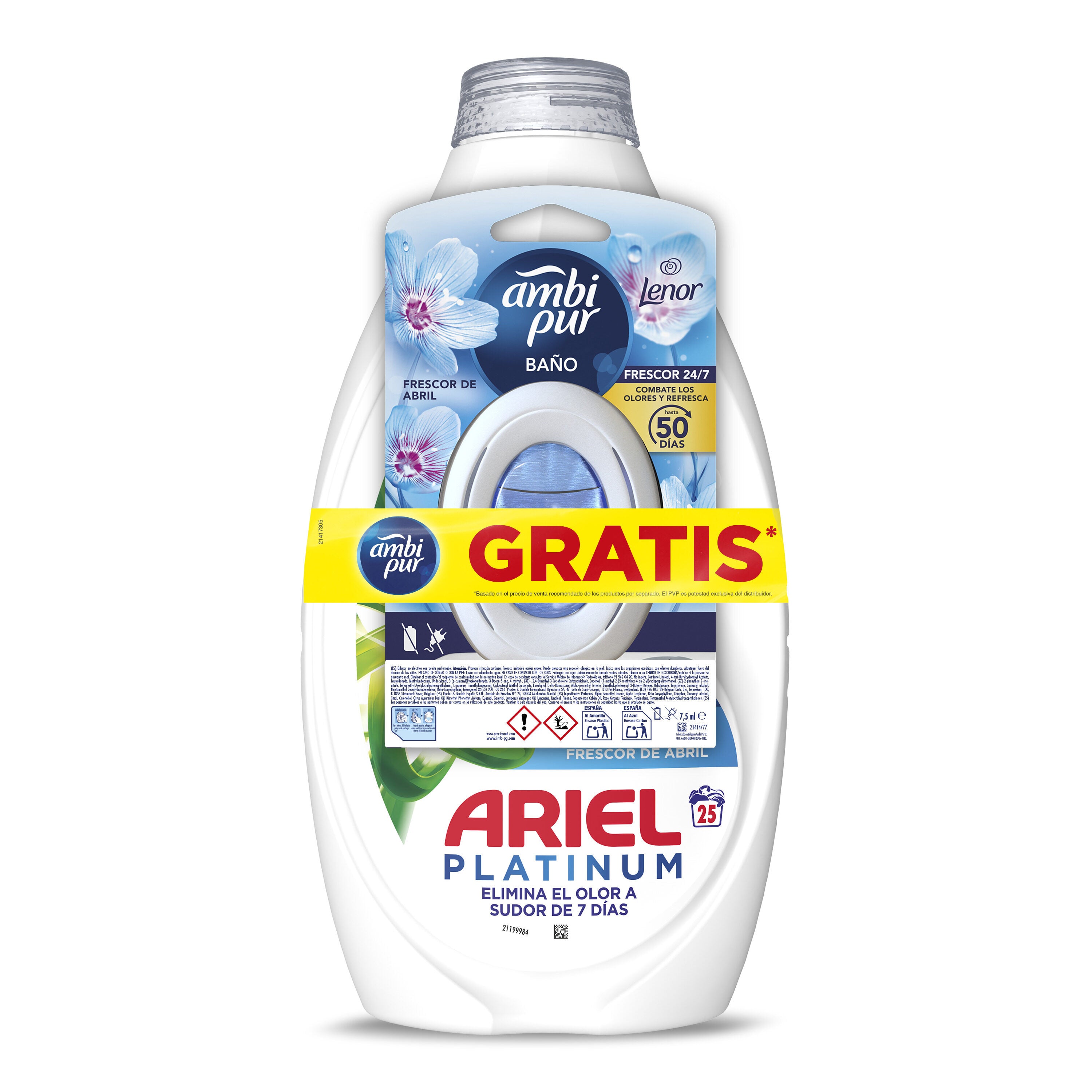 Detergente líquido frescor de abril Ariel 25d