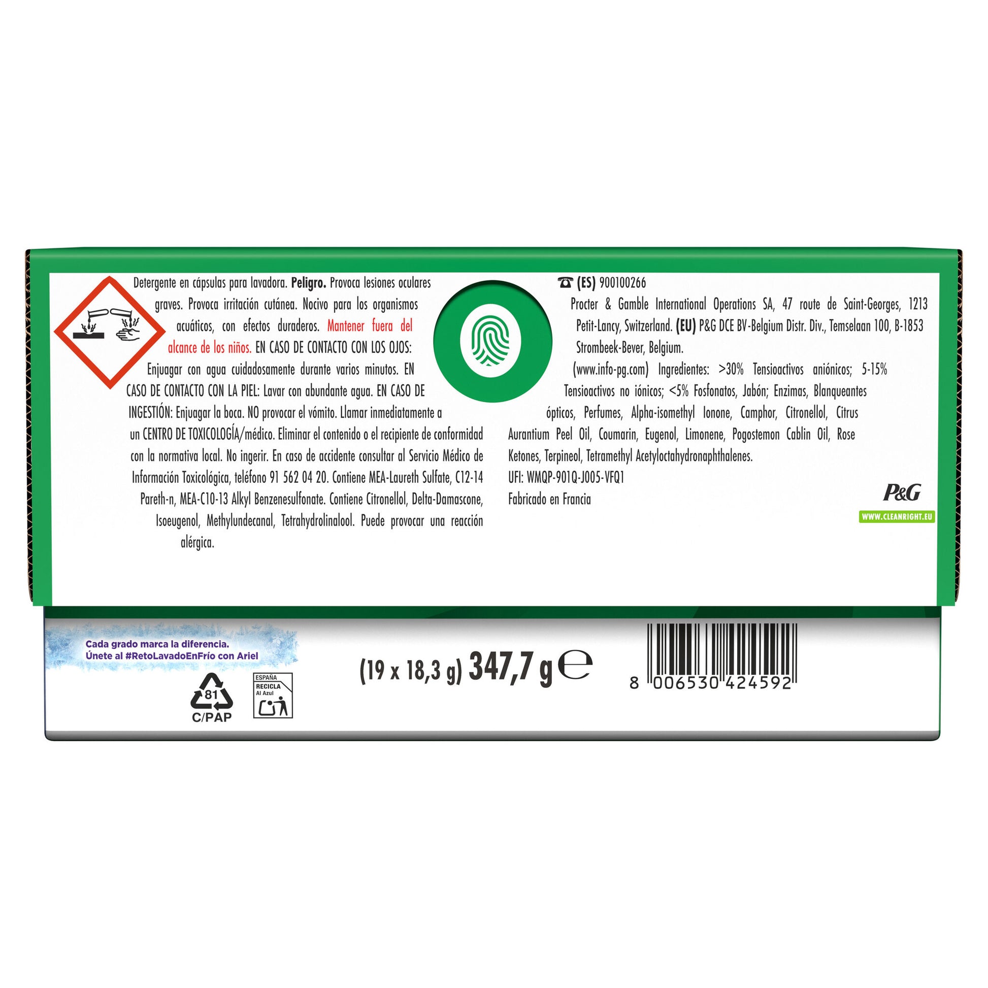 Detergente cápsulas pods Ariel 19d