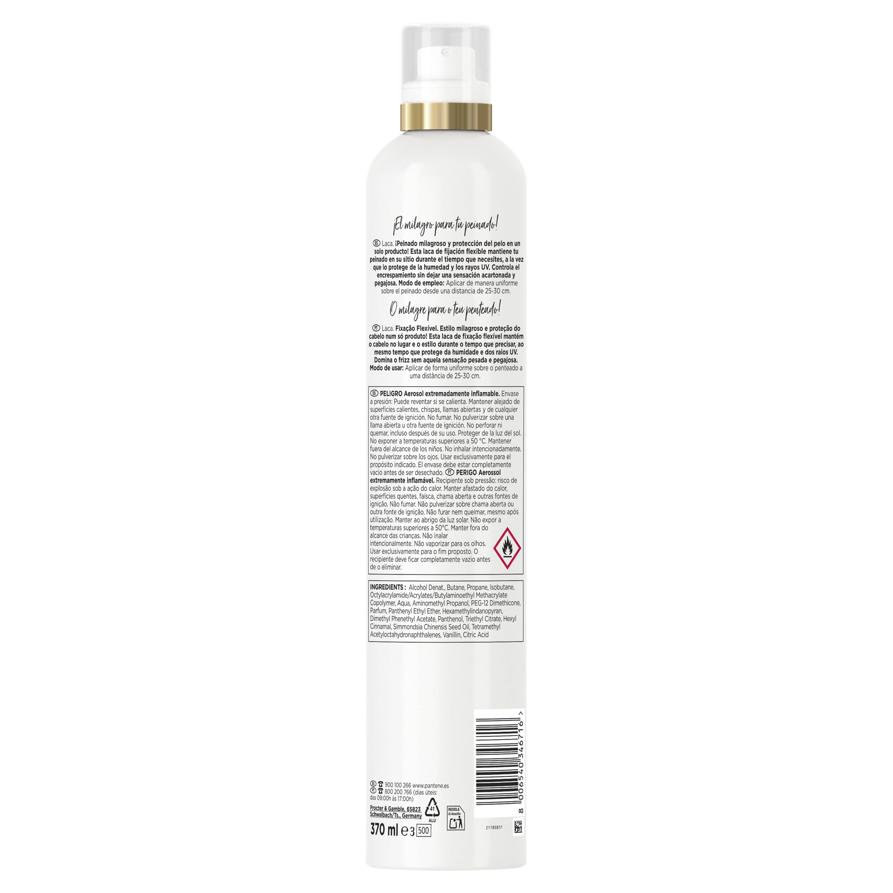 Laca pelo fijacion flexible Pantene 370ml