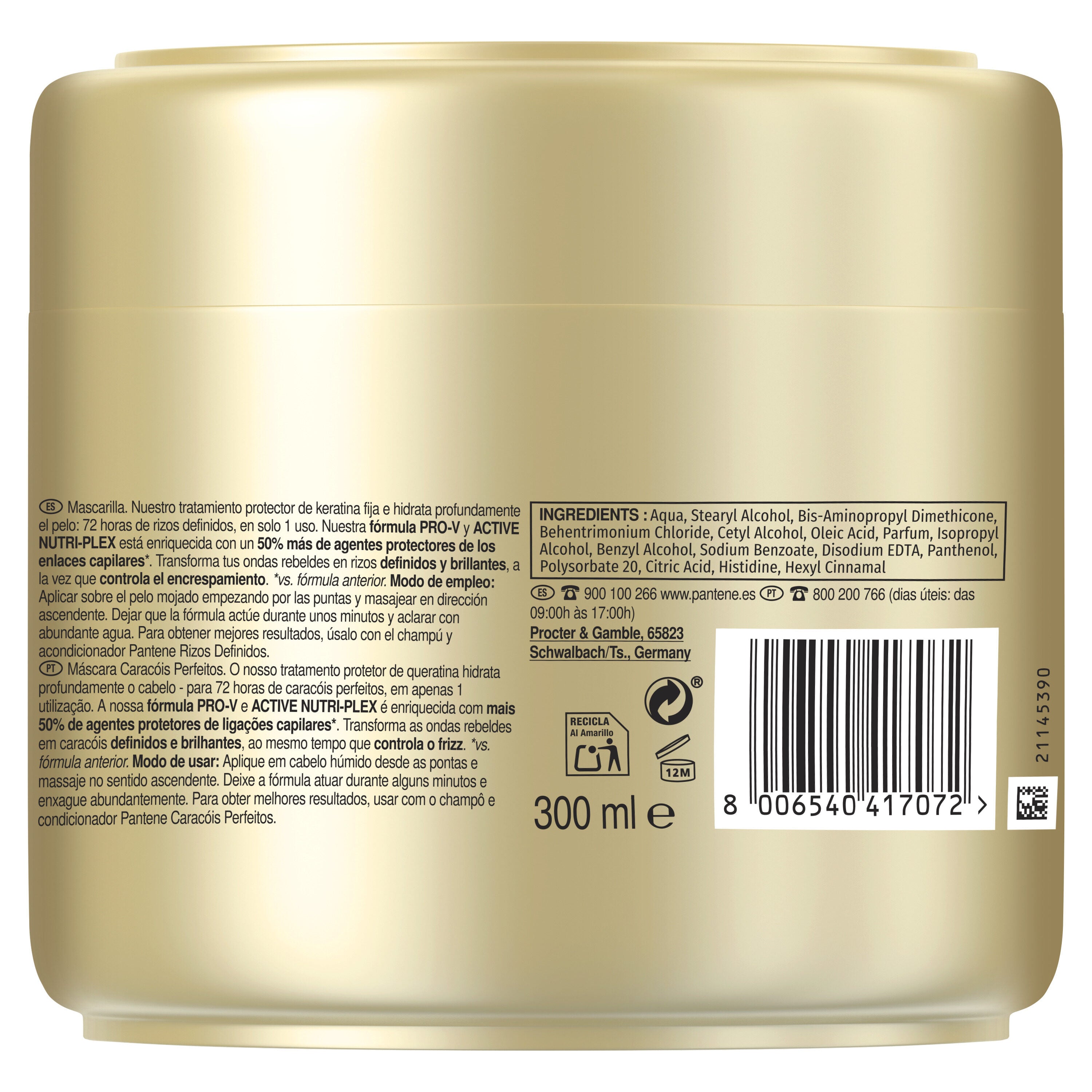 Mascarilla rizos Pantene 300ml