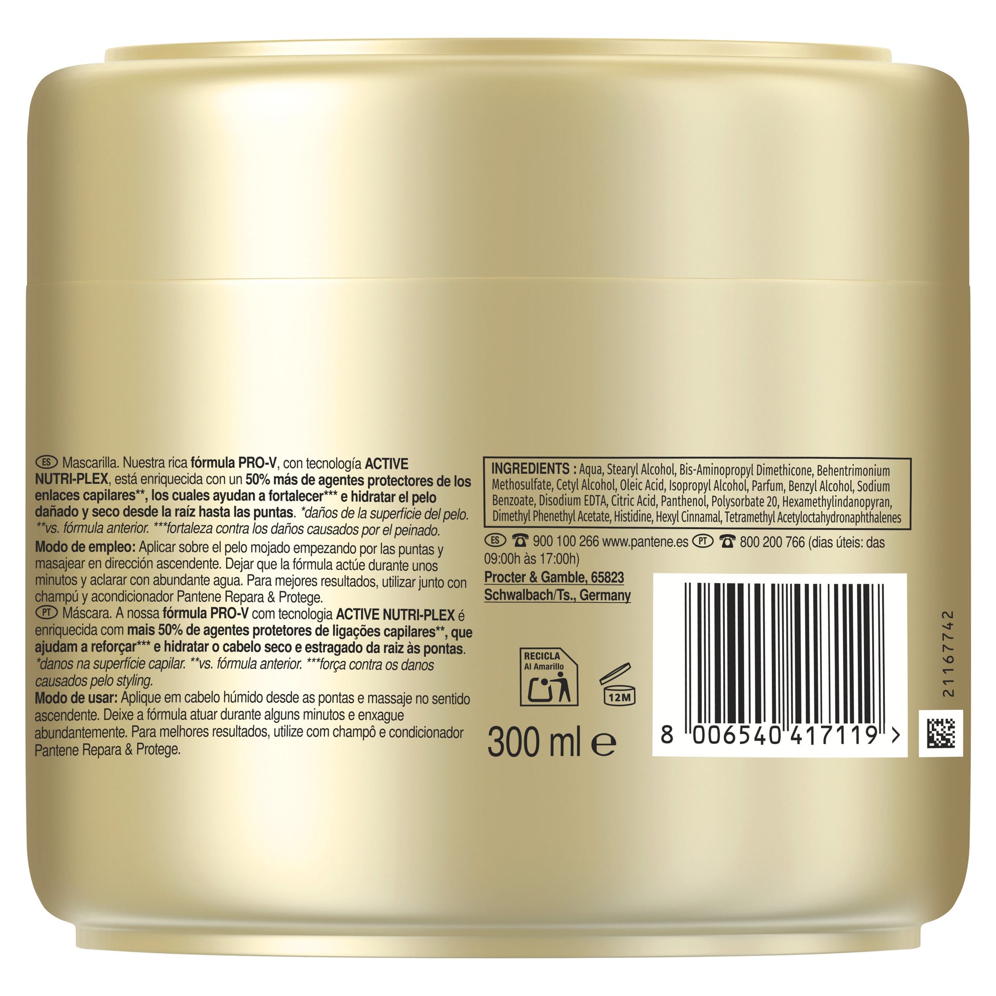 Mascarilla reparadora repara/protege Pantene 300ml