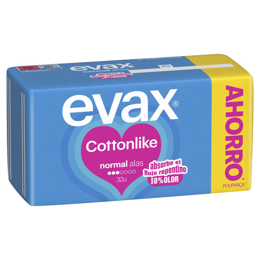 Compresas alas normal Evax cottonlike 32u La Despensa