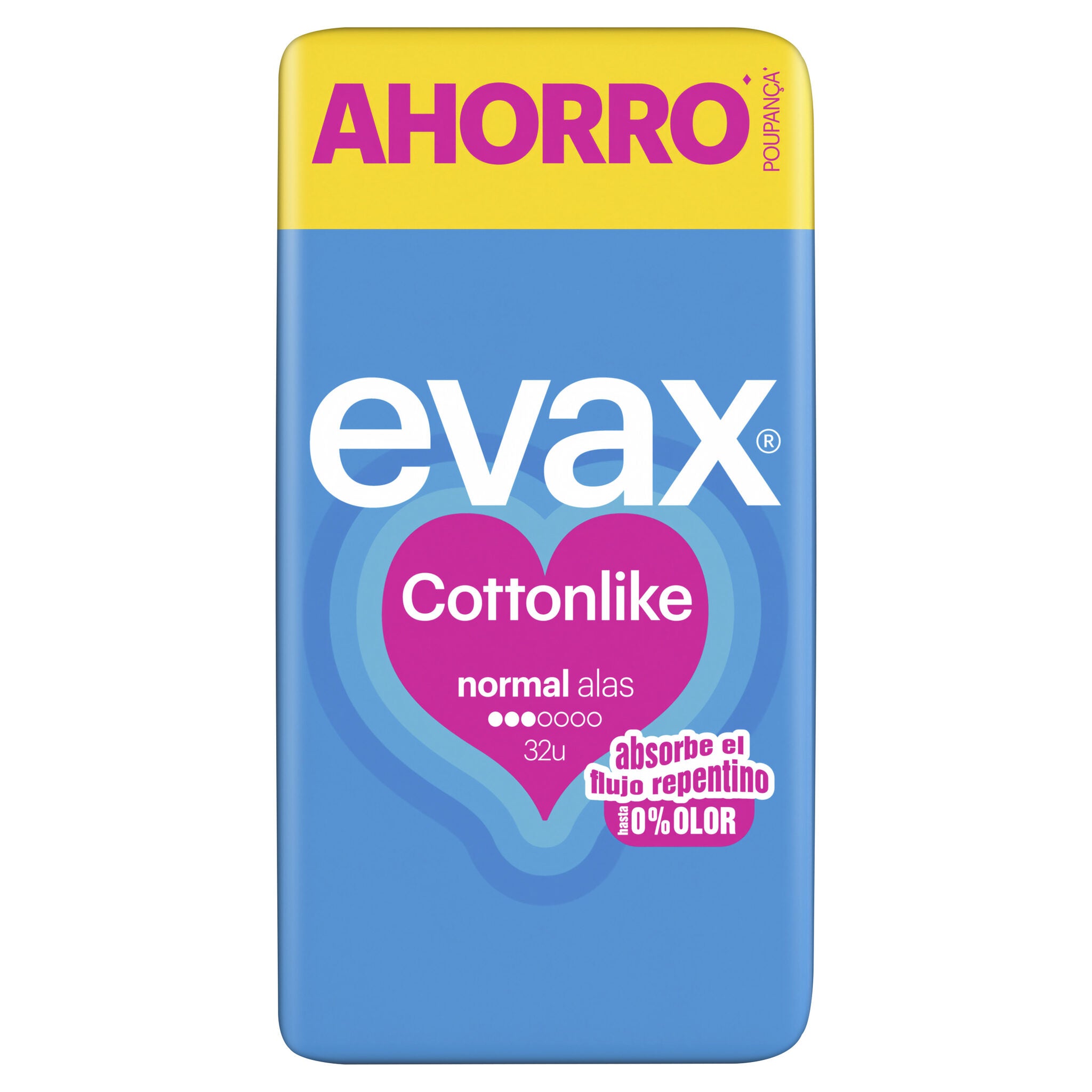 Compresas alas normal Evax cottonlike 32u