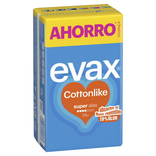 Compresa cottonlike alas super Evax 24u La Despensa
