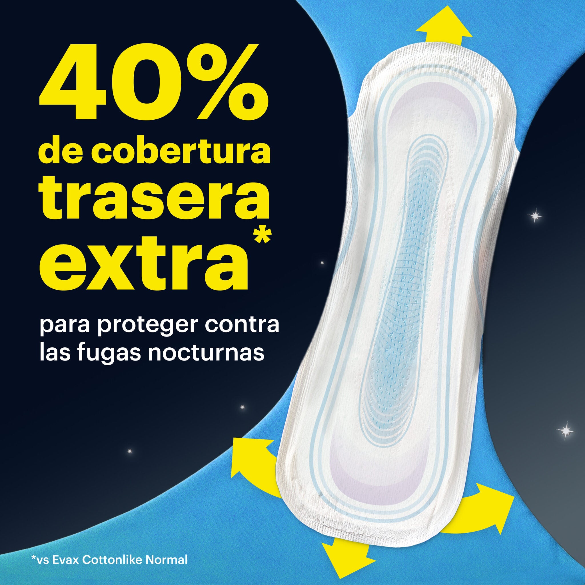 Compresa noche plus alas cotton Evax 18u
