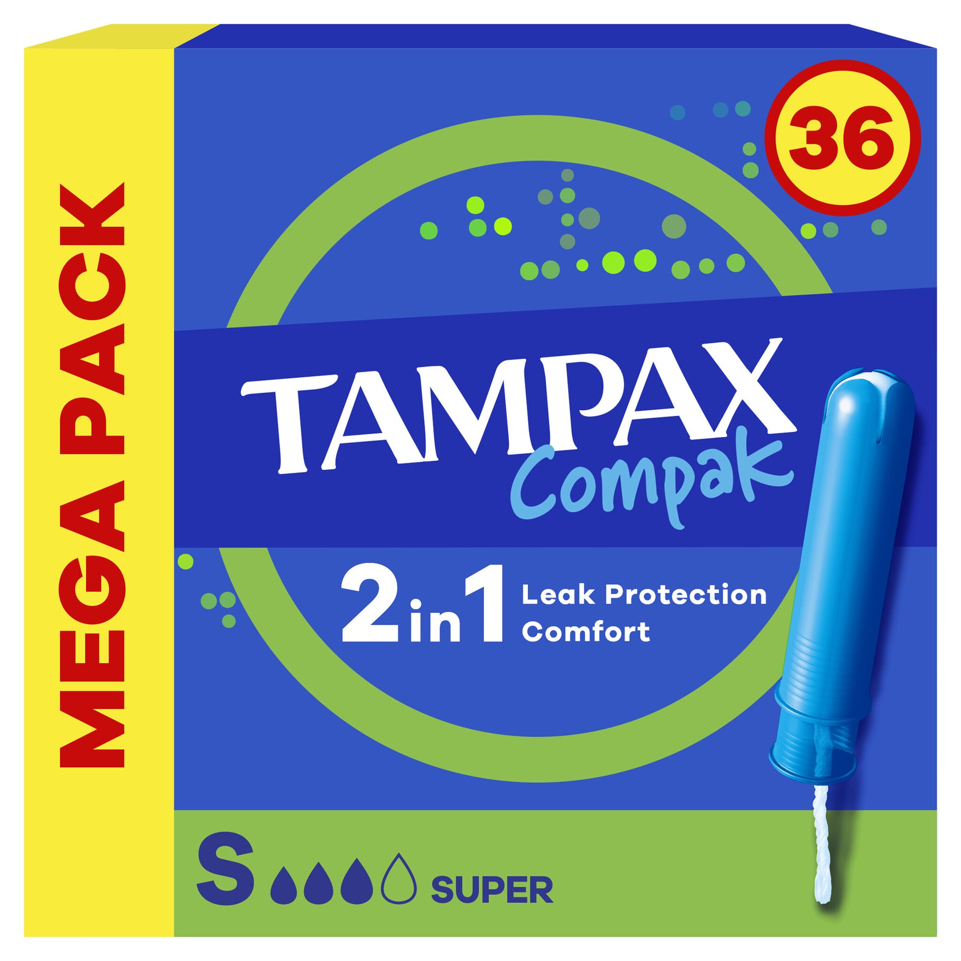 Tampón super Tampax compak 36u