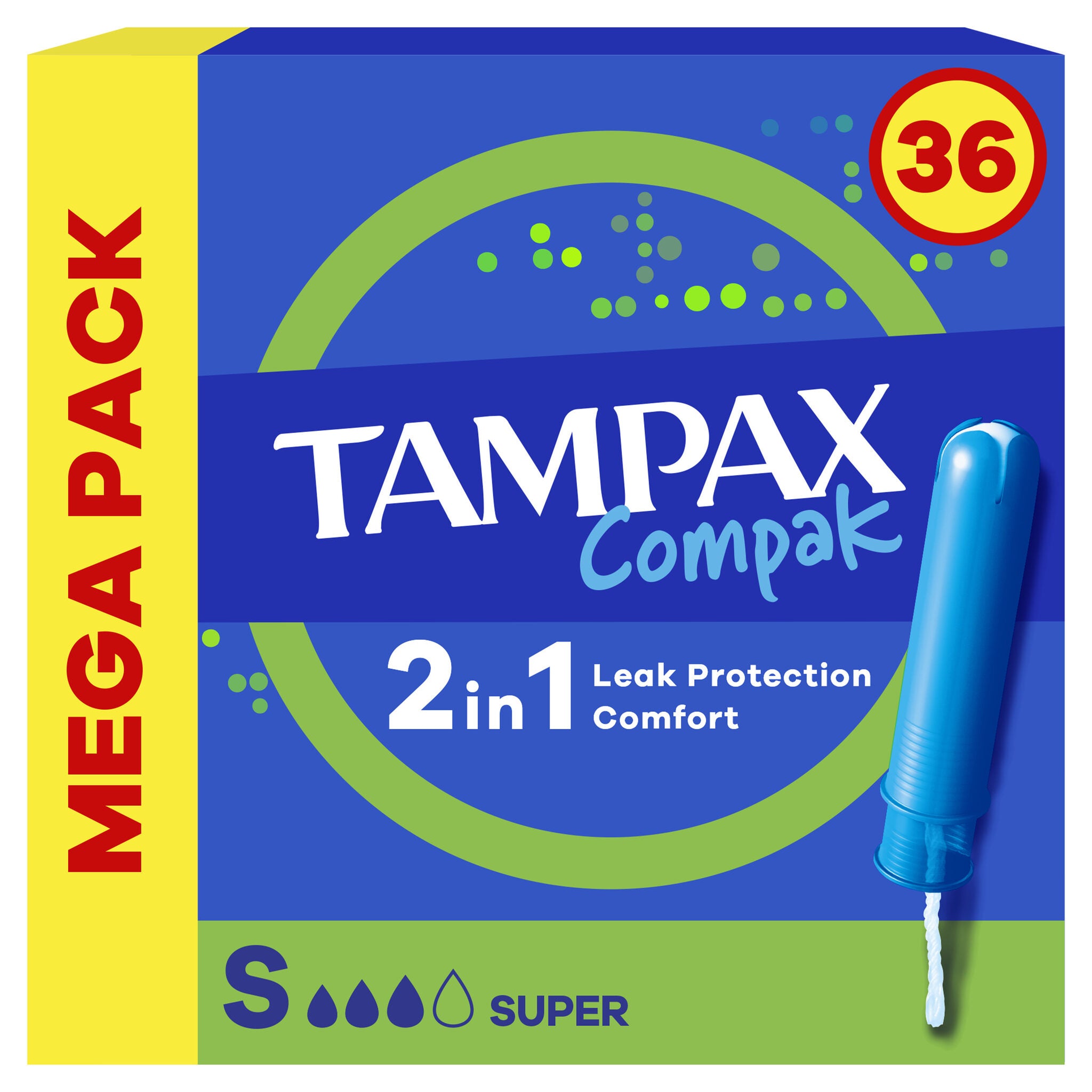 Tampón super Tampax compak 36u
