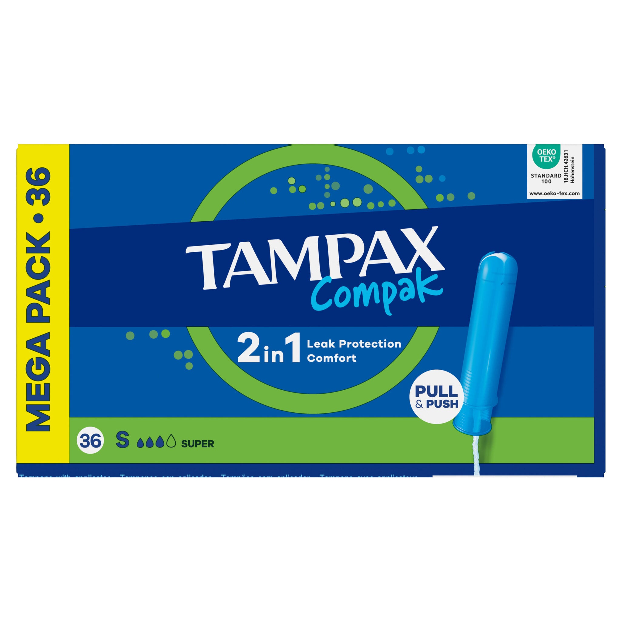 Tampón super Tampax compak 36u