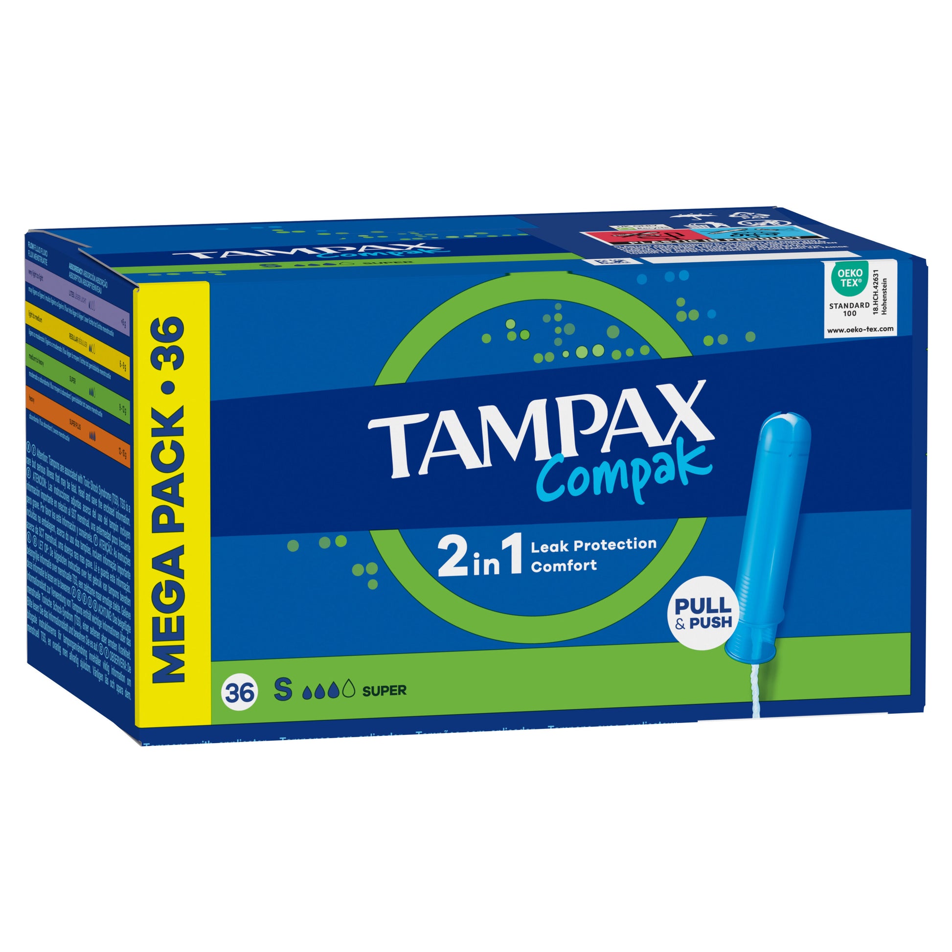 Tampón super Tampax compak 36u