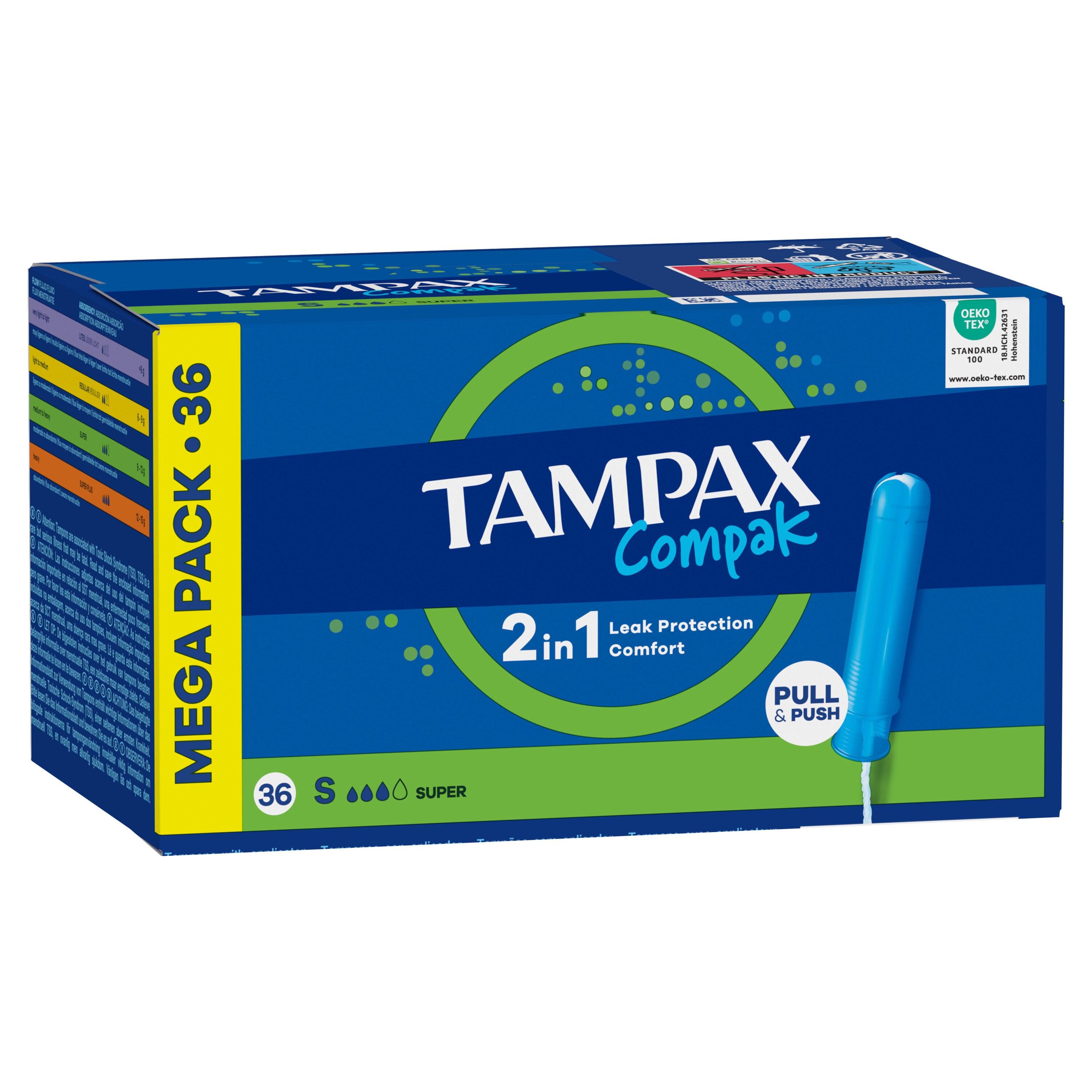 Tampón super Tampax compak 36u