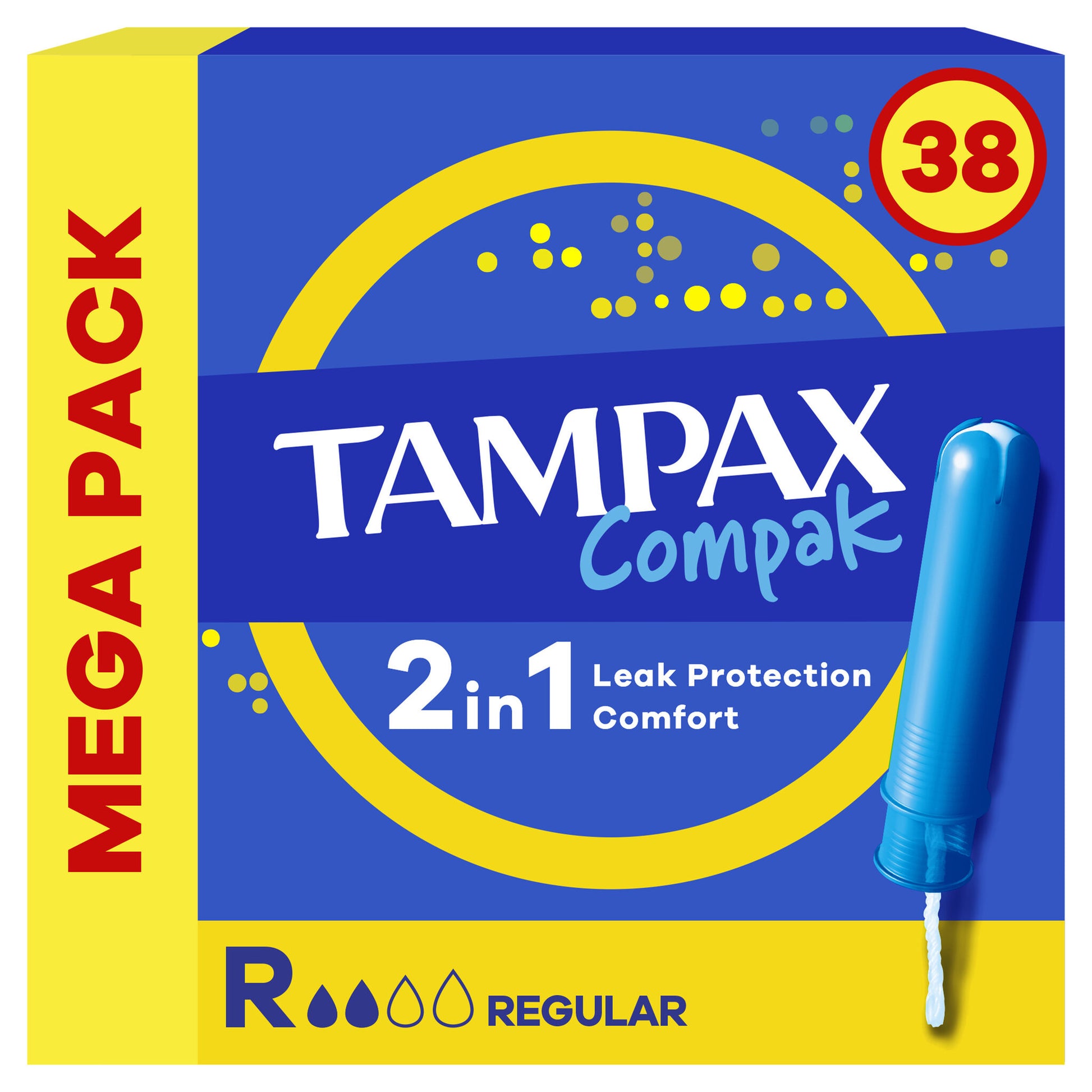 Tampón regular Tampax compak 38u