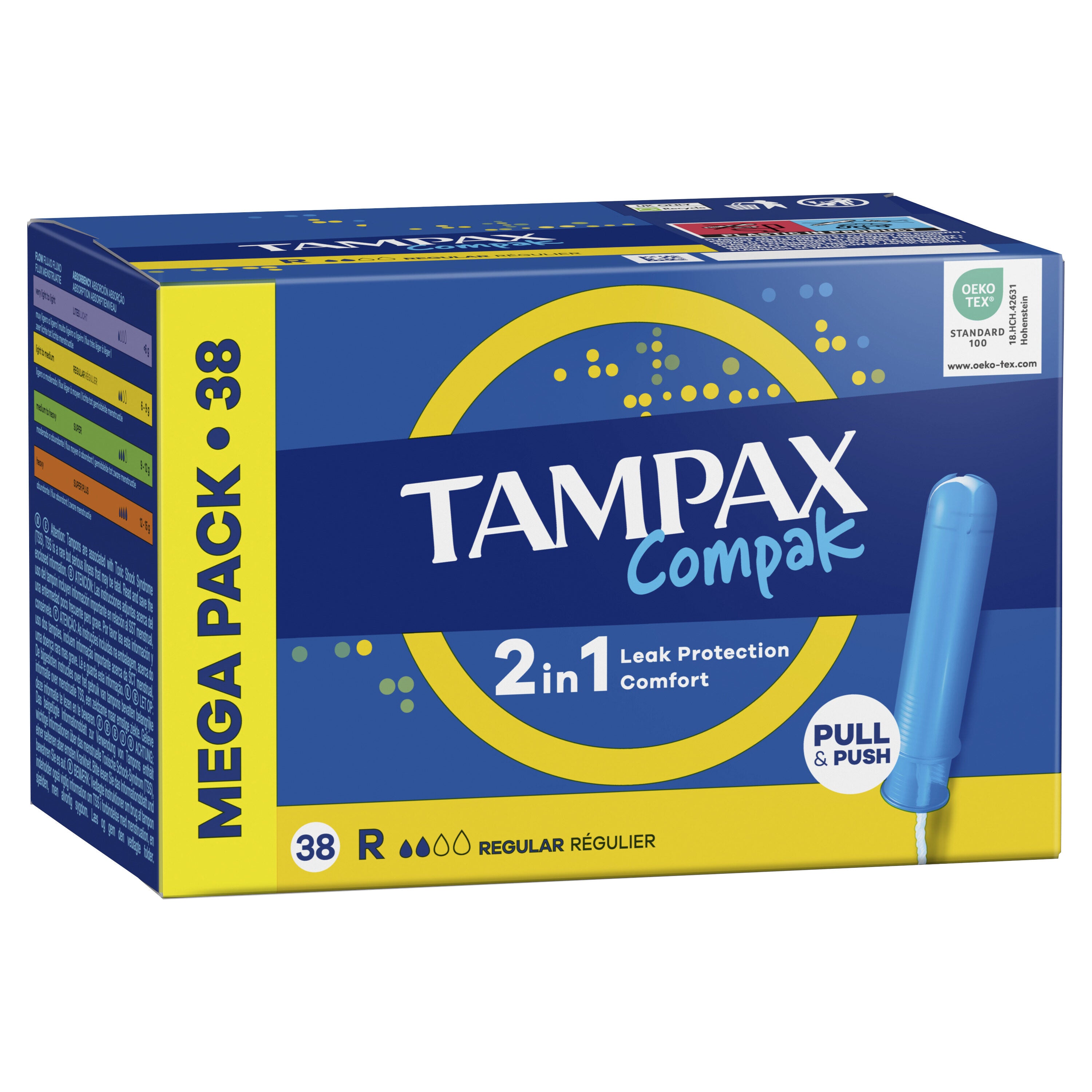 Tampón regular Tampax compak 38u
