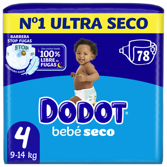 Pañal bebé seco t4 9-14kg Dodot 78u La Despensa