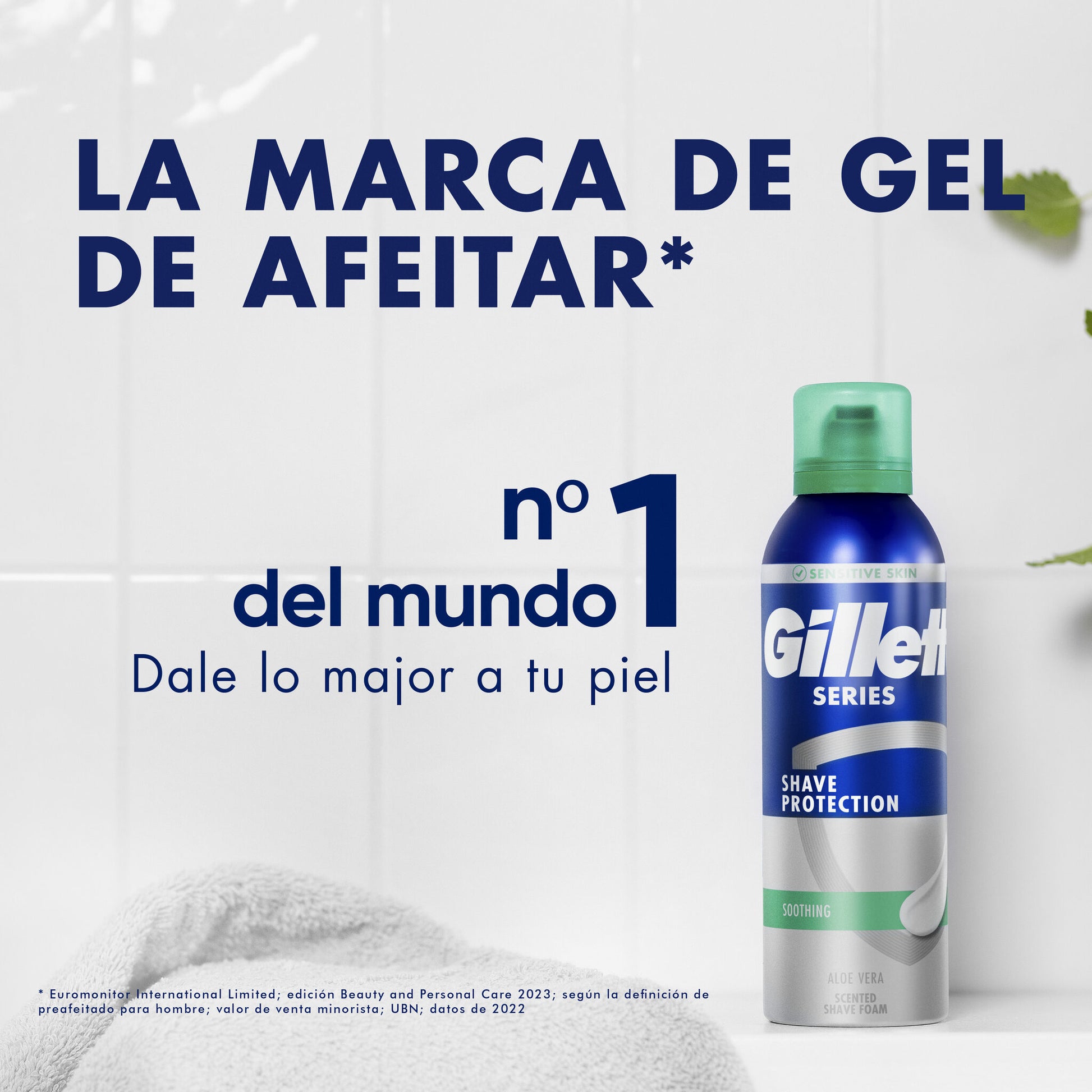Espuma afeitar piel sensible Gillette series 200+50ml