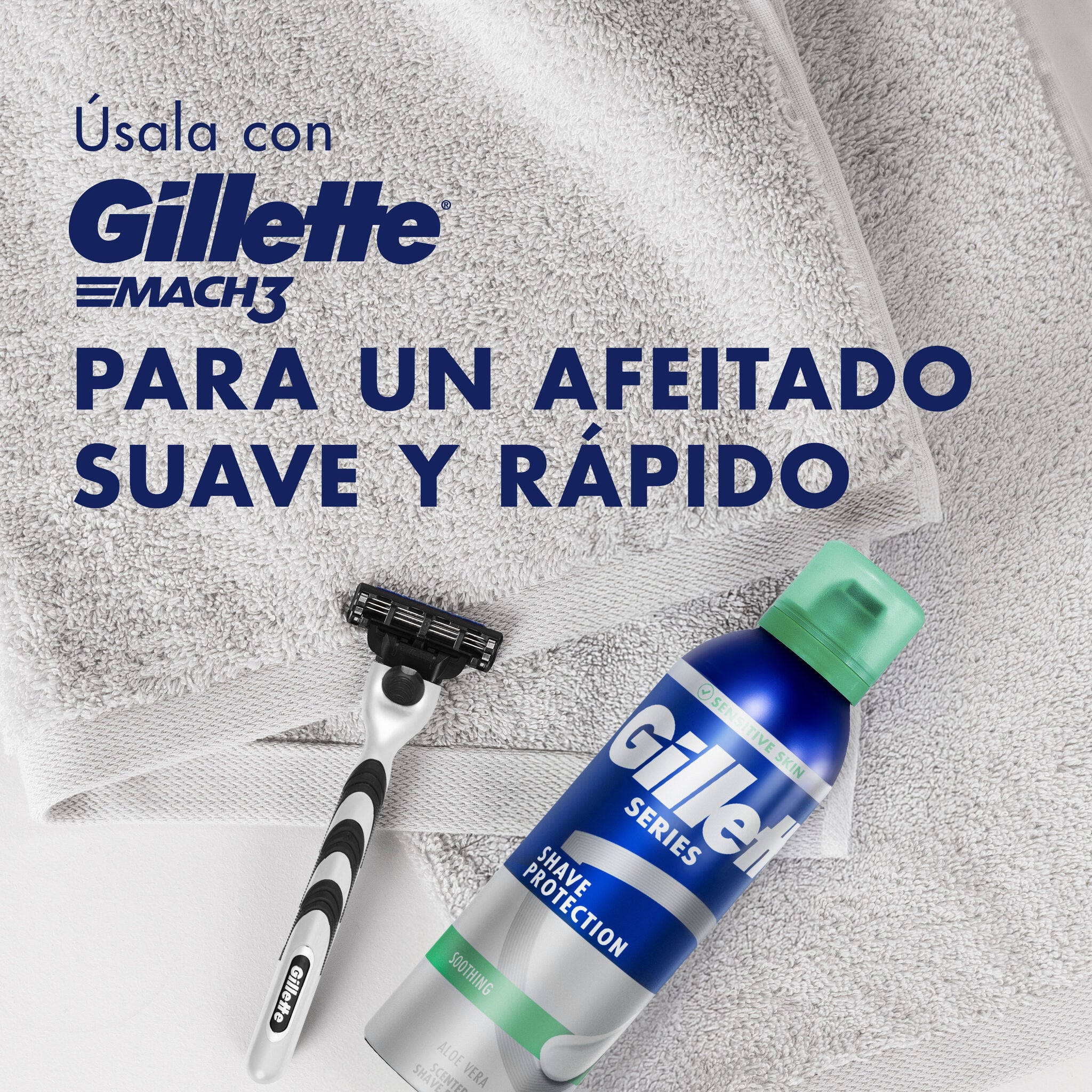 Espuma afeitar piel sensible Gillette series 200+50ml