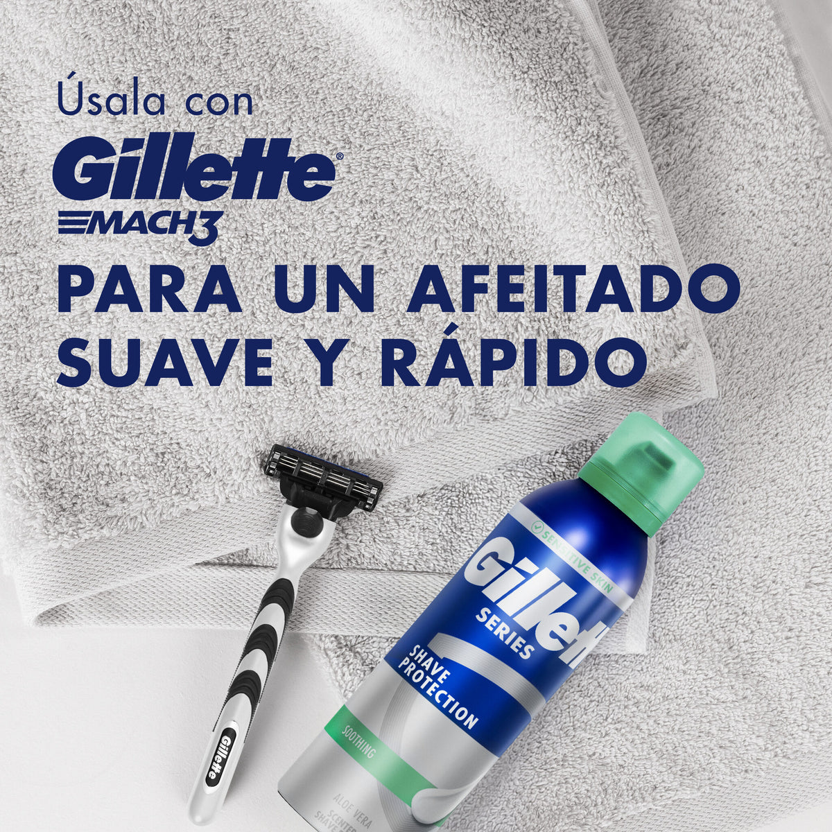 Espuma afeitar piel sensible Gillette series 200+50ml