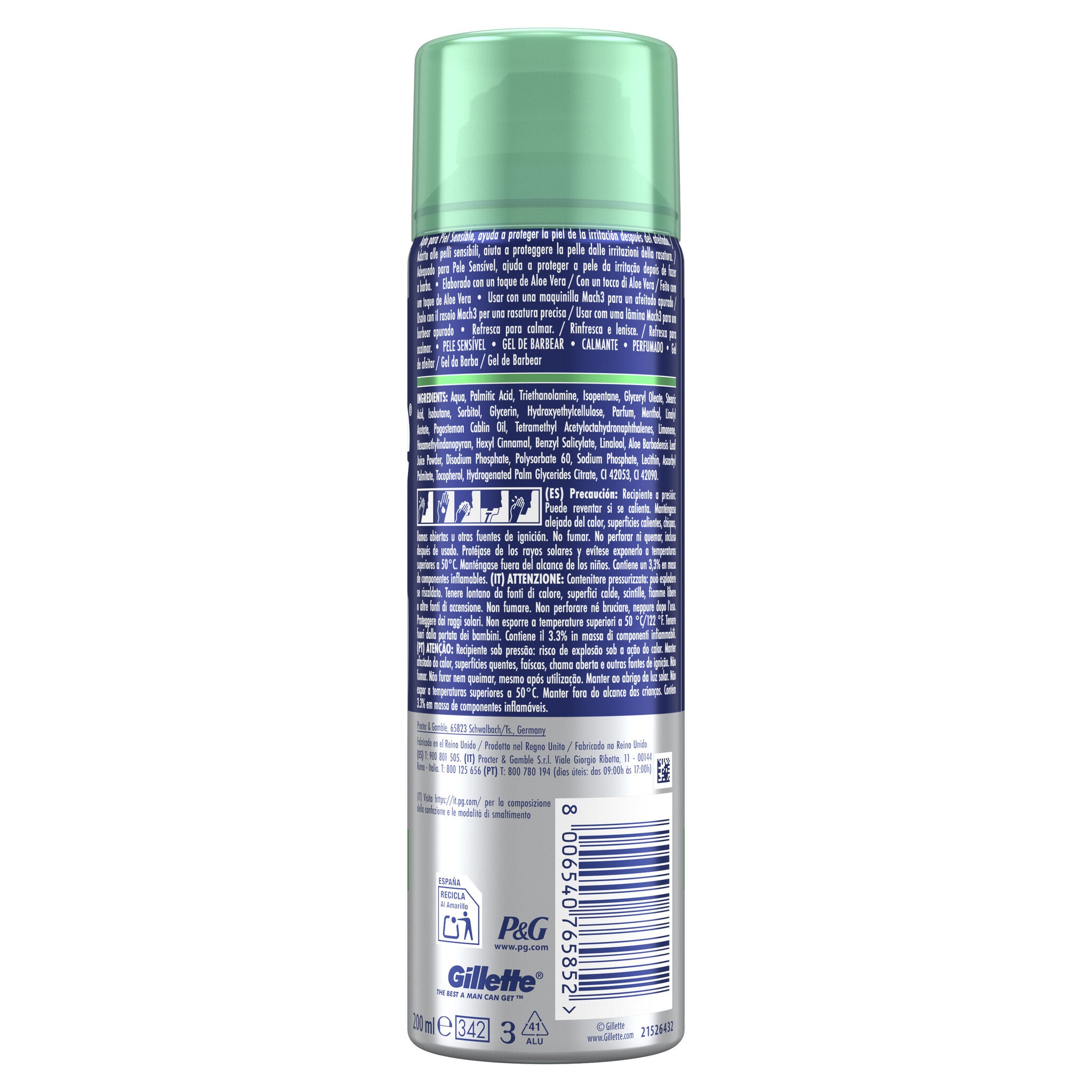 Gel de afeitar piel sensible Gillette series 200ml