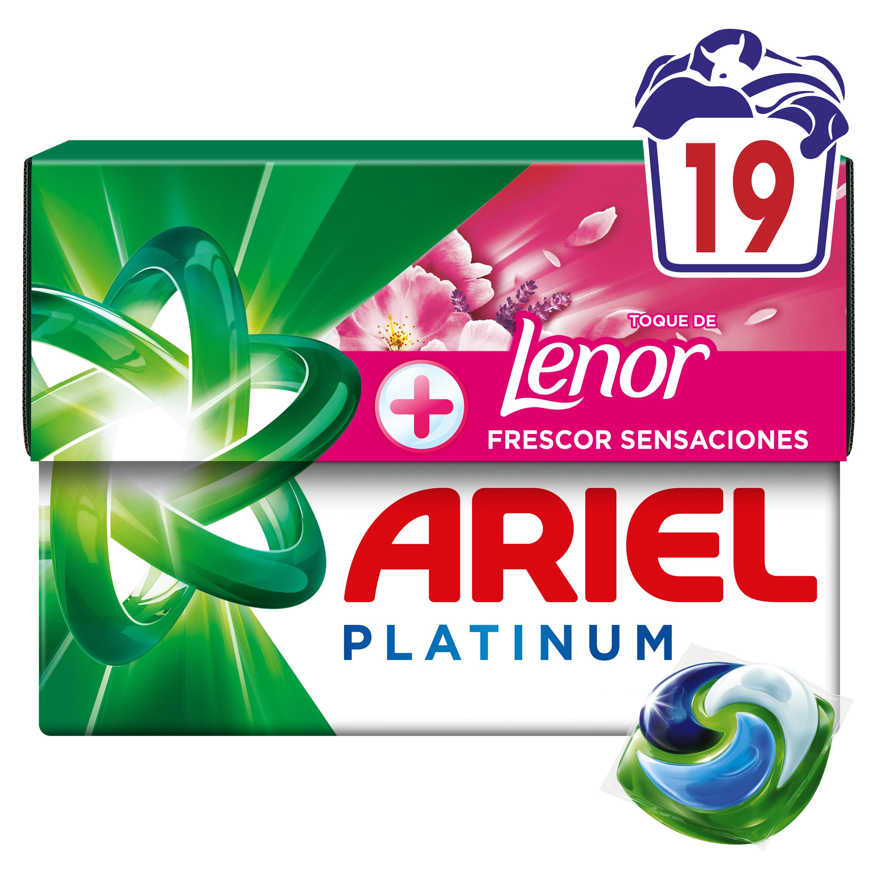 Detergente cápsulas pods sensaciones Ariel 19d